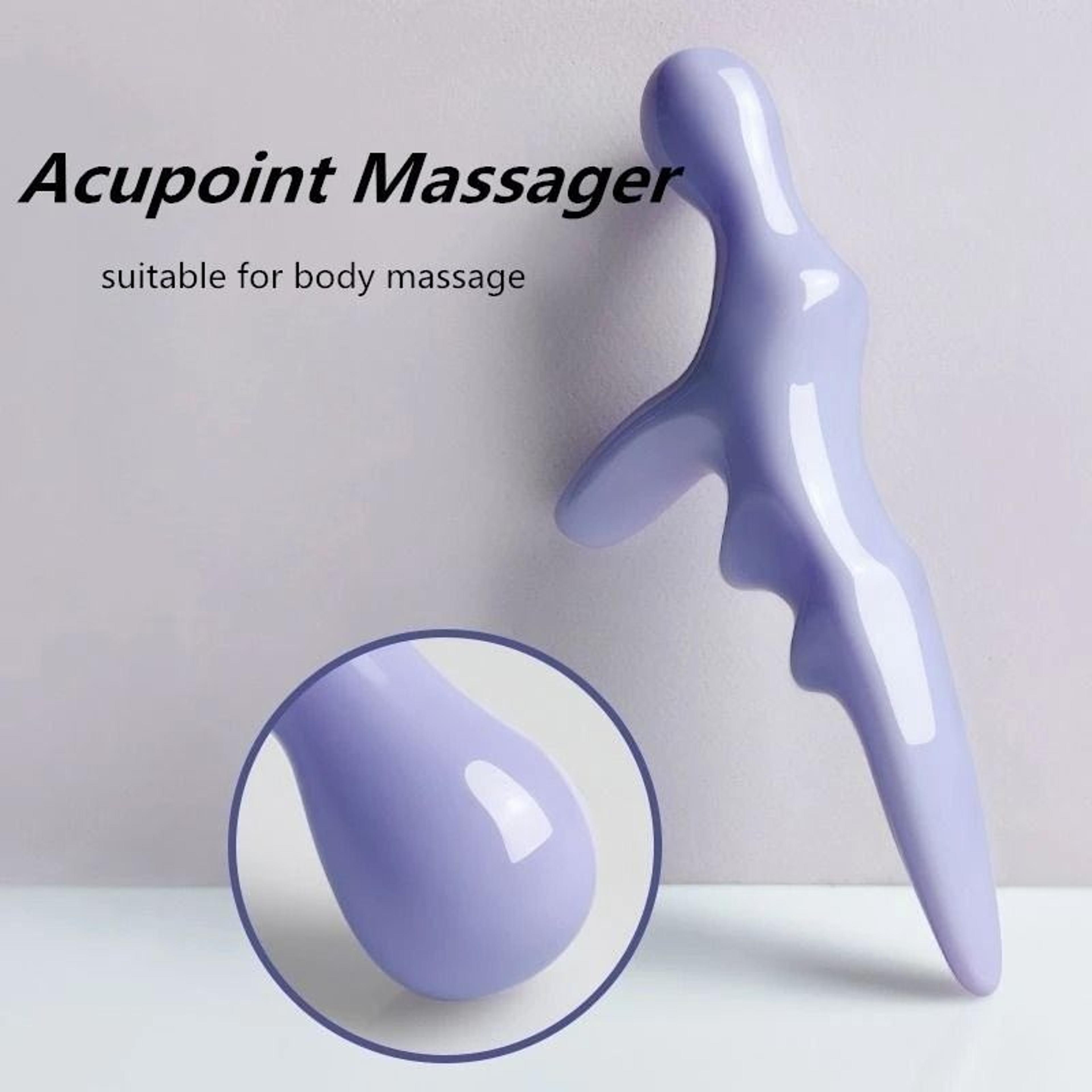 handheld t shaped acupoint massager for deep tissue pressure and full body relief