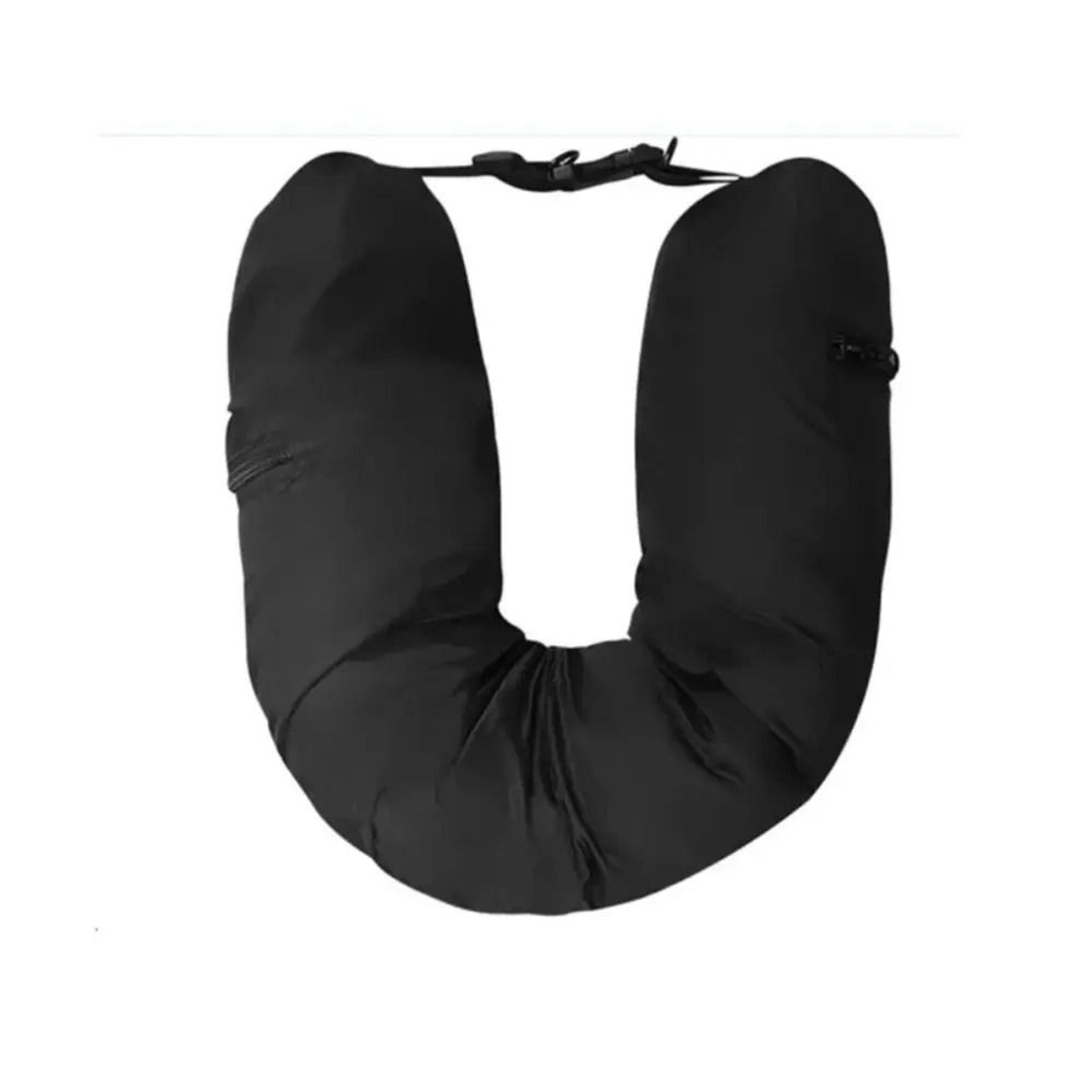 fillable travel neck pillow stuff with clothes portable pillowcase storage bag