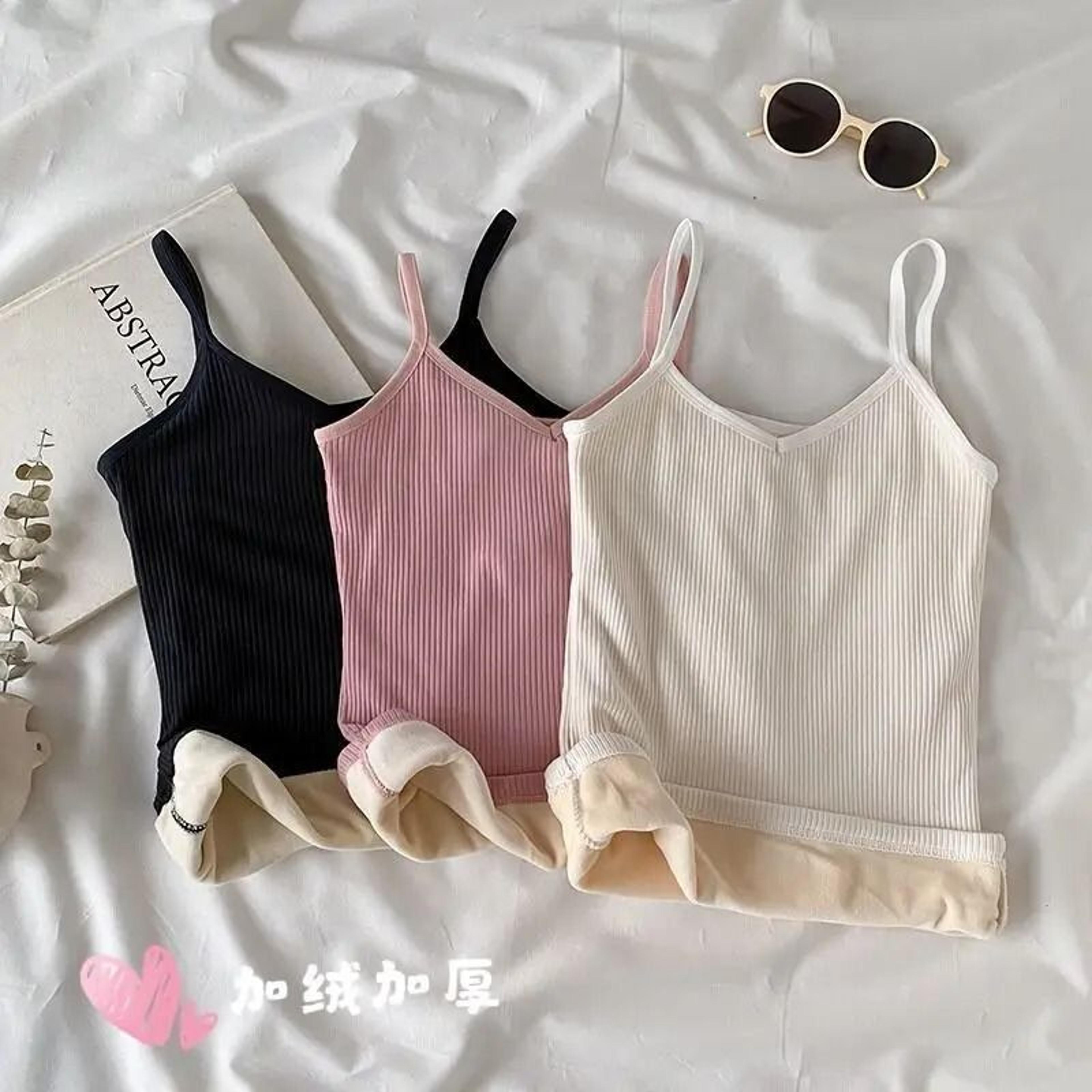women winter warm underwear thermal sleeveless velvet top