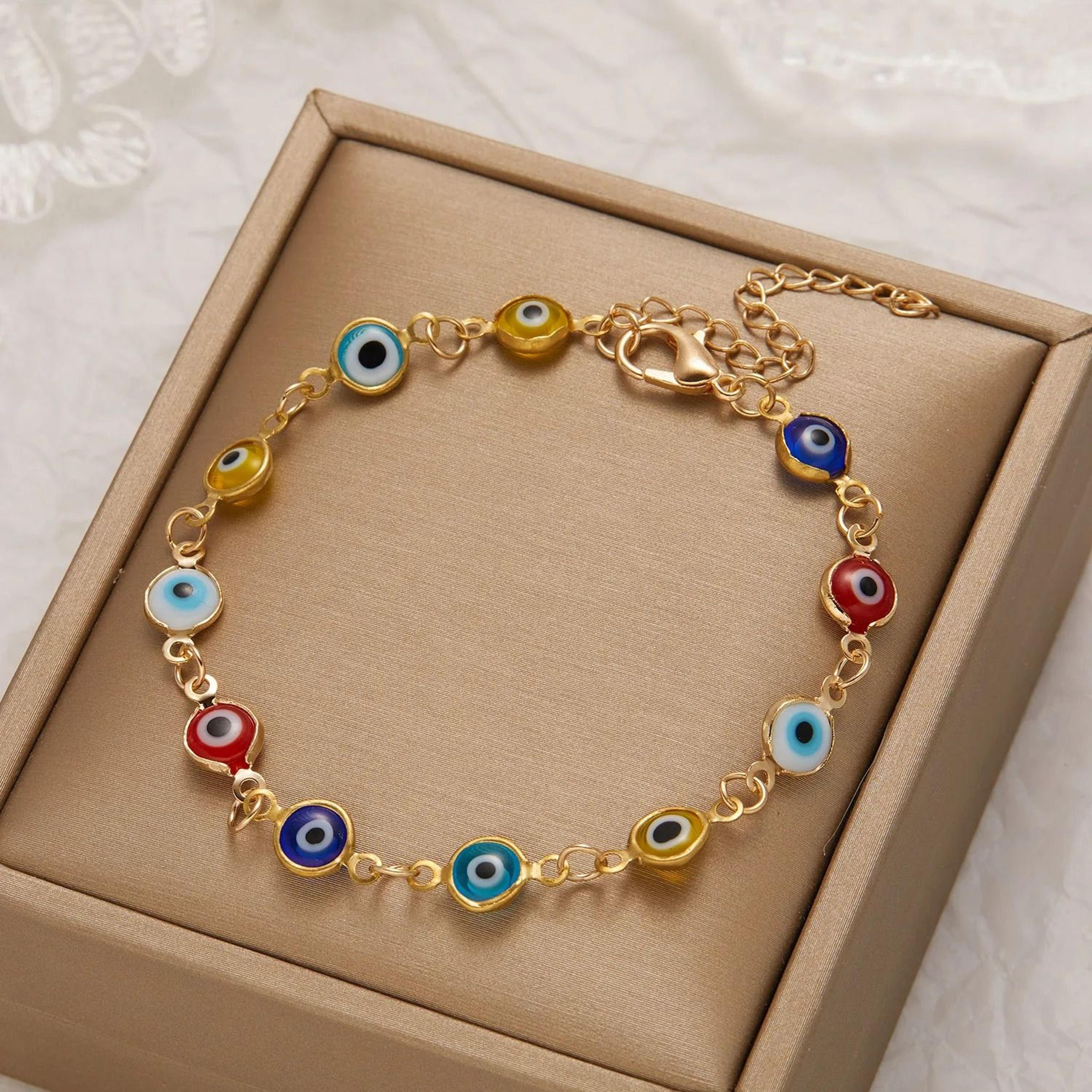 lucky turkey evil eye adjustable bracelet for men and women