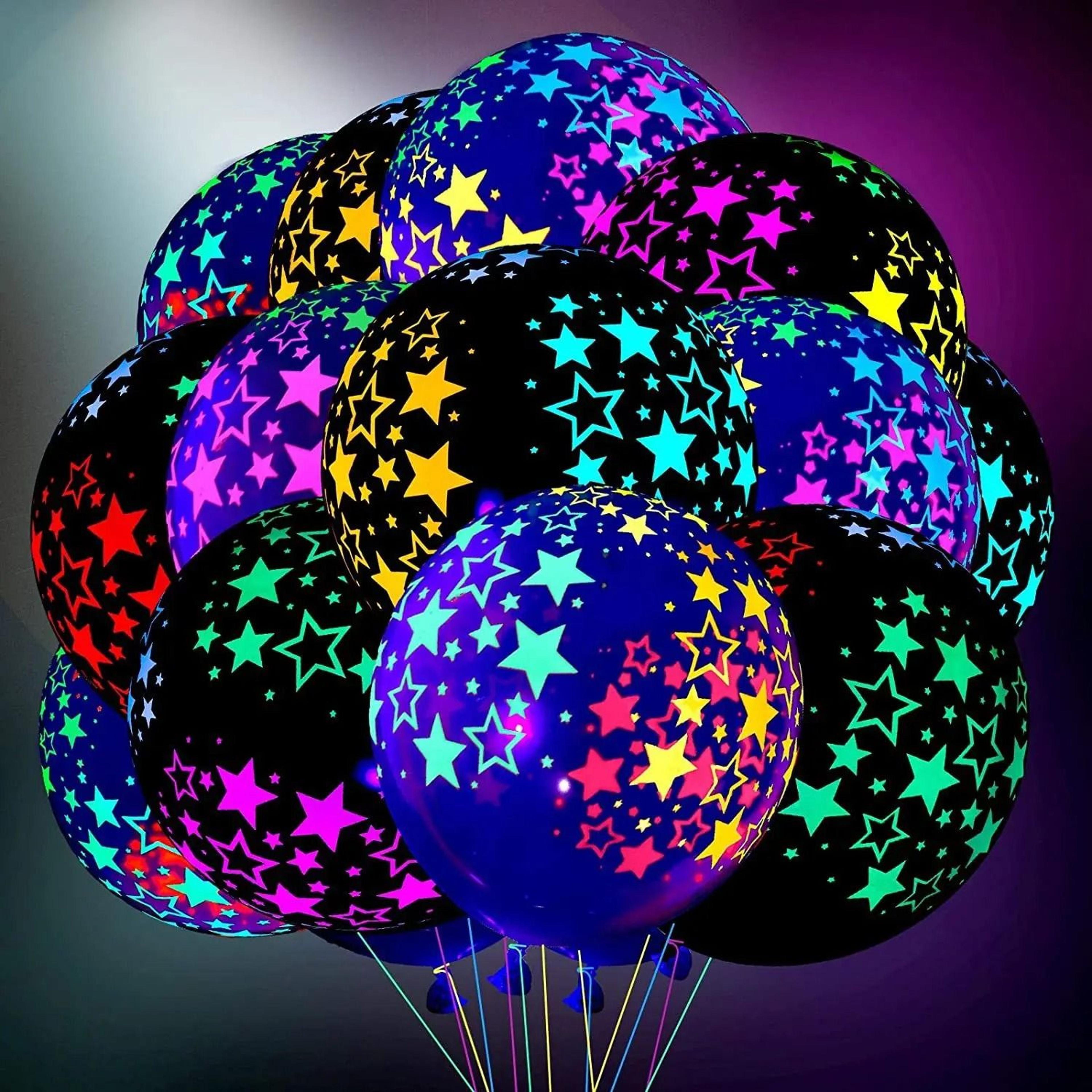 fluorescent glow in the dark heart balloons for party decoration