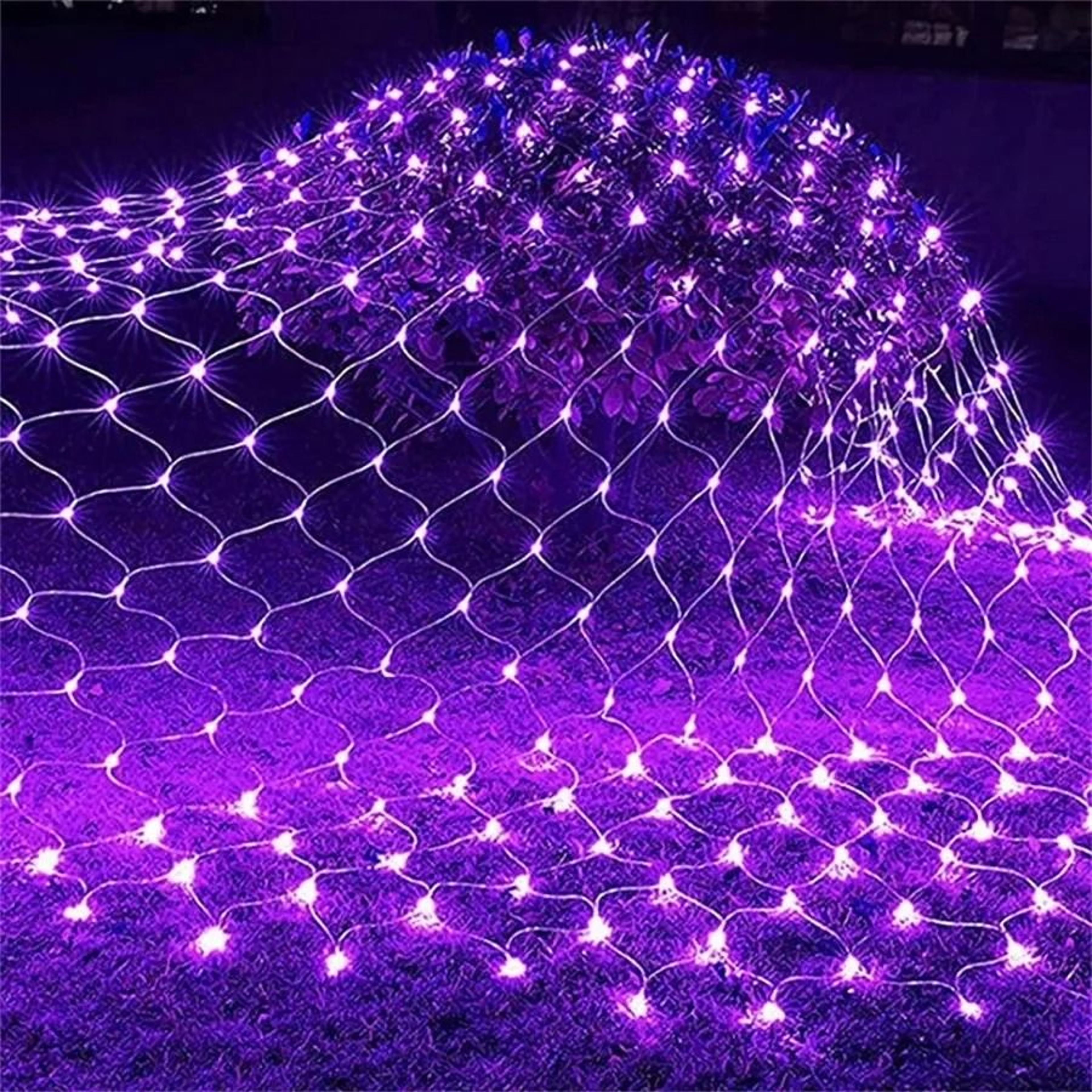 halloween purple led net mesh fairy light garland for windows and party decorations