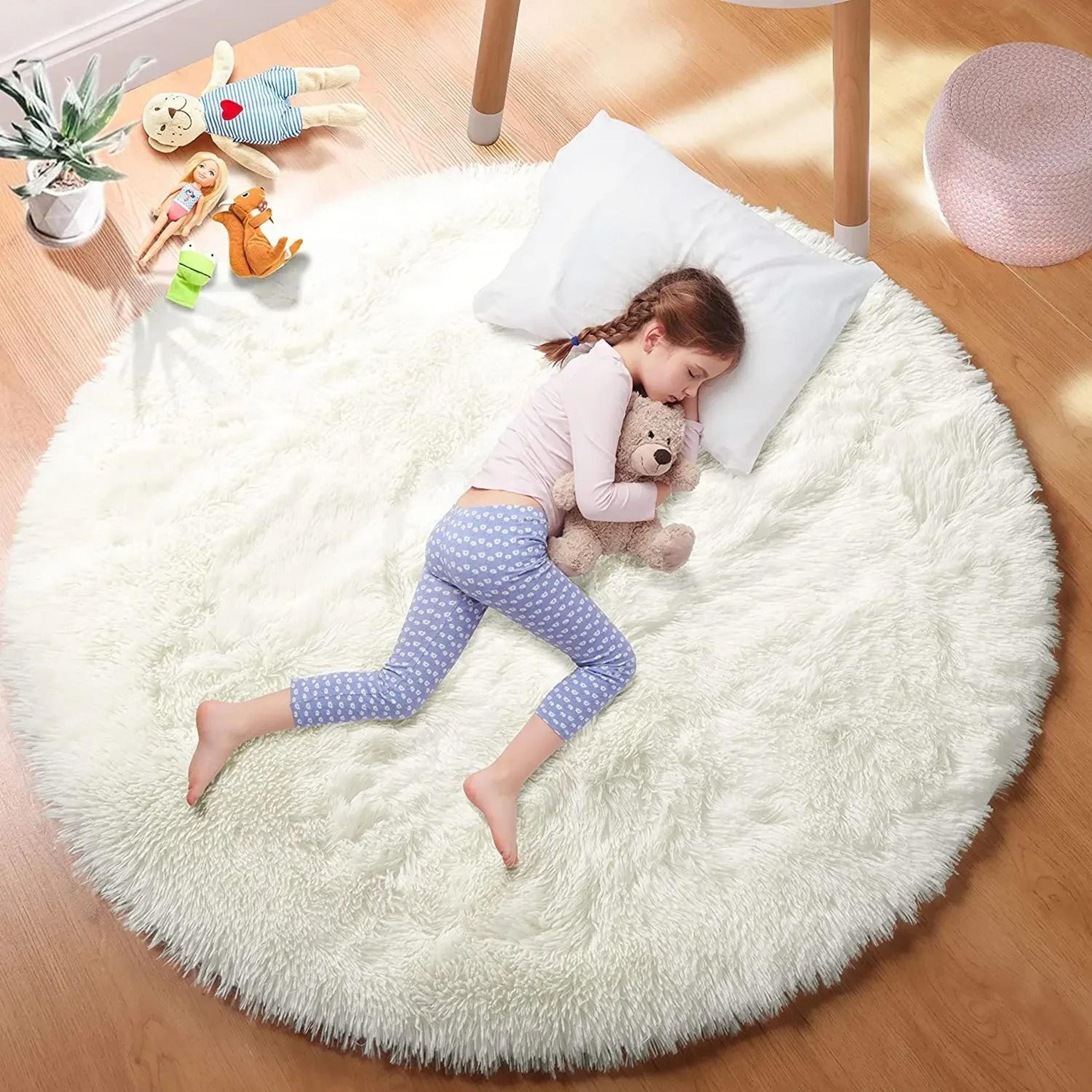super soft plush round rug for bedroom living room and home decoration
