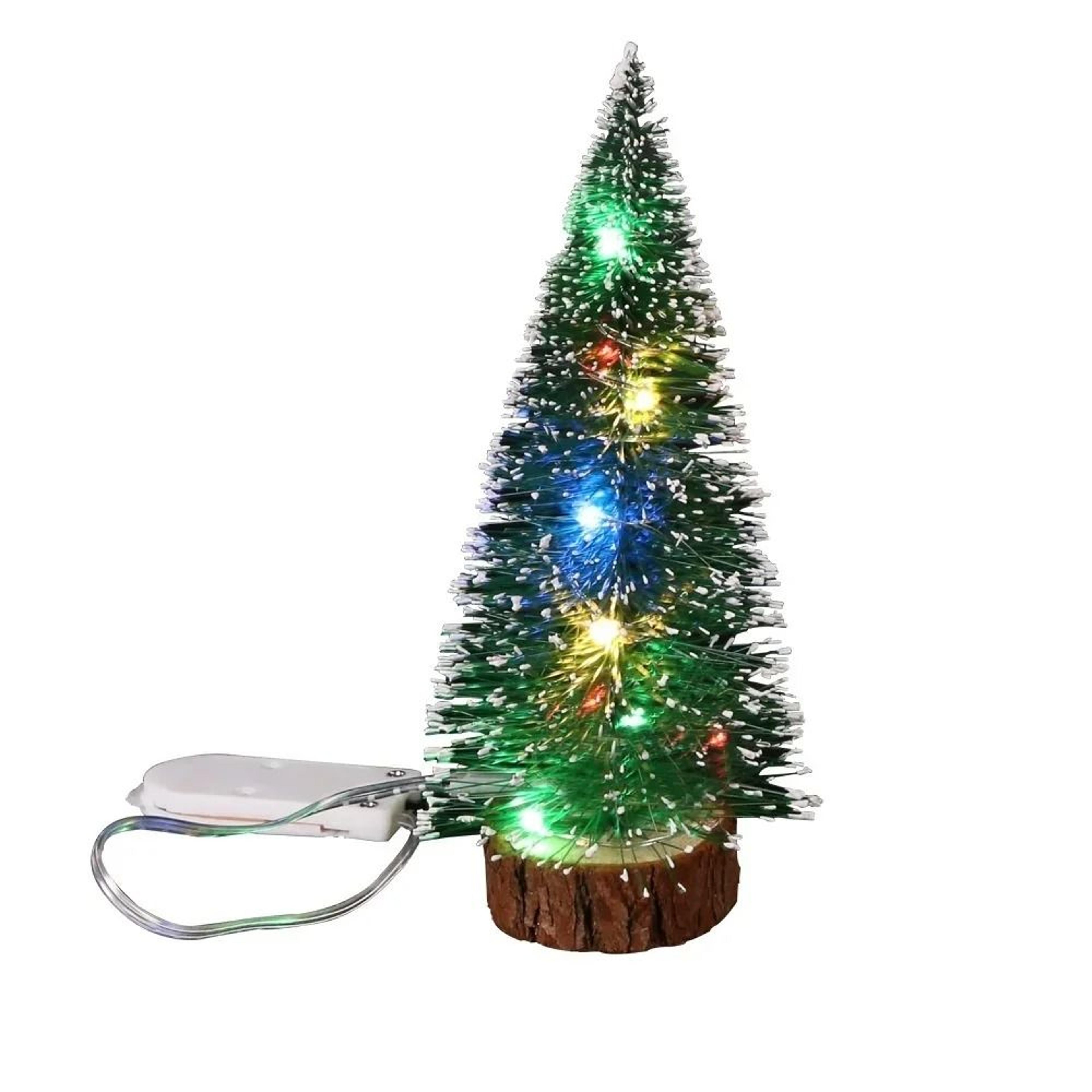 mini led christmas tree tabletop decoration with snow frost for holiday home display