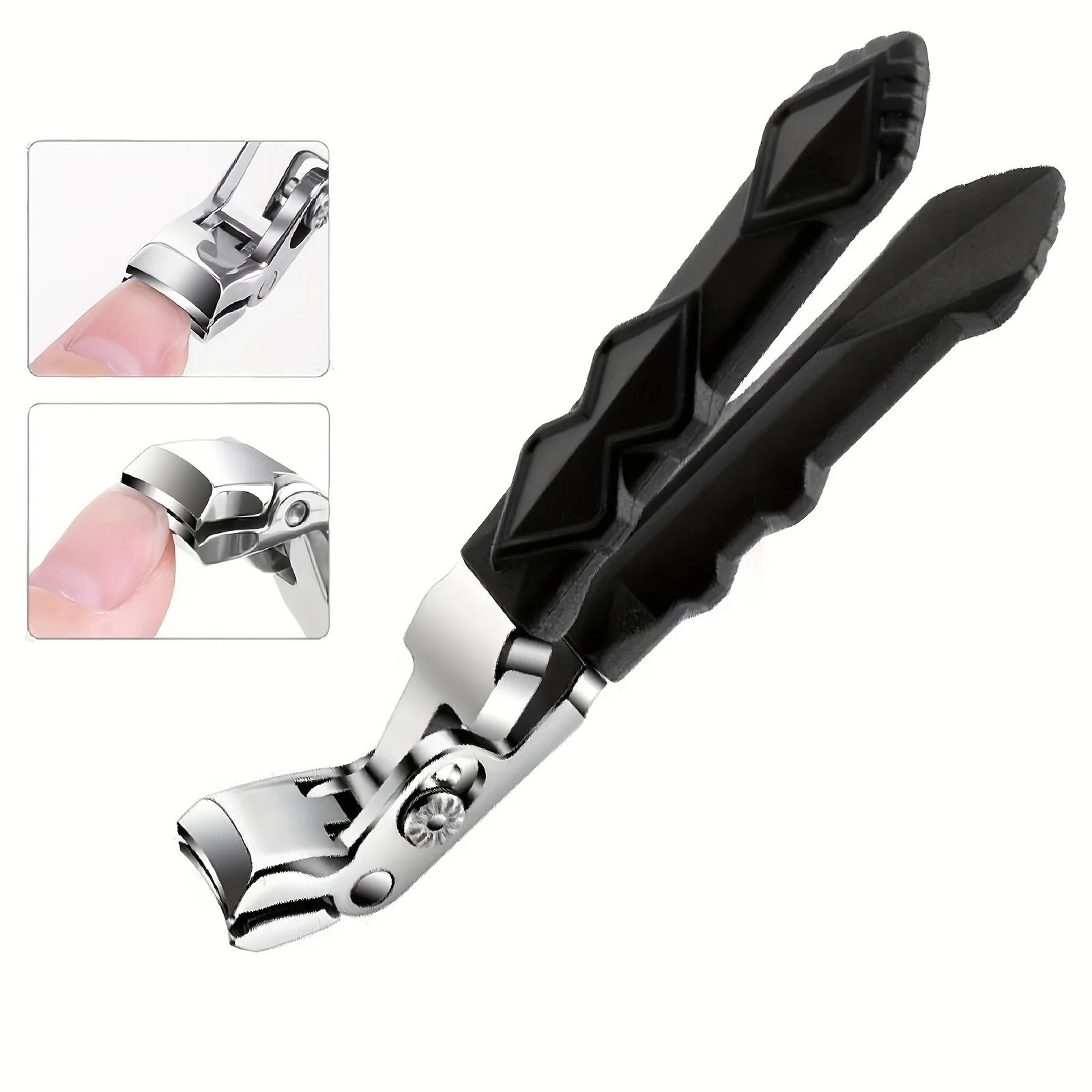 professional stainless steel toenail clippers with wide jaw and angled head for seniors