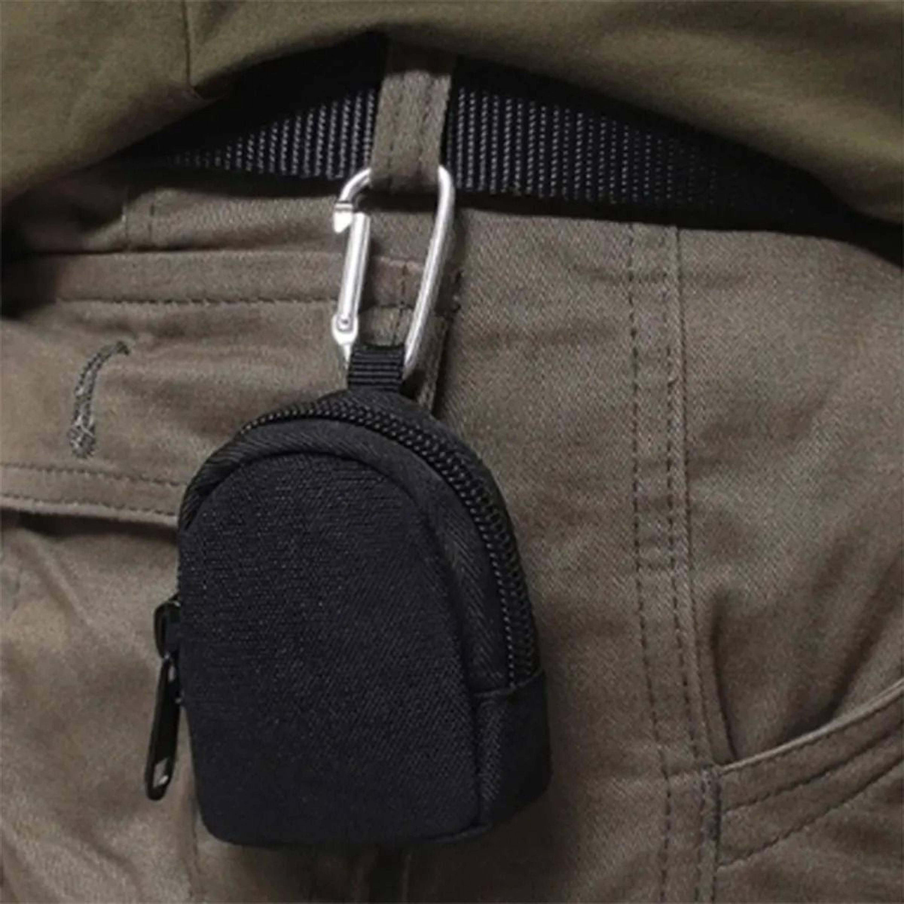 compact key bag and coin wallet with clip for outdoor and everyday carry