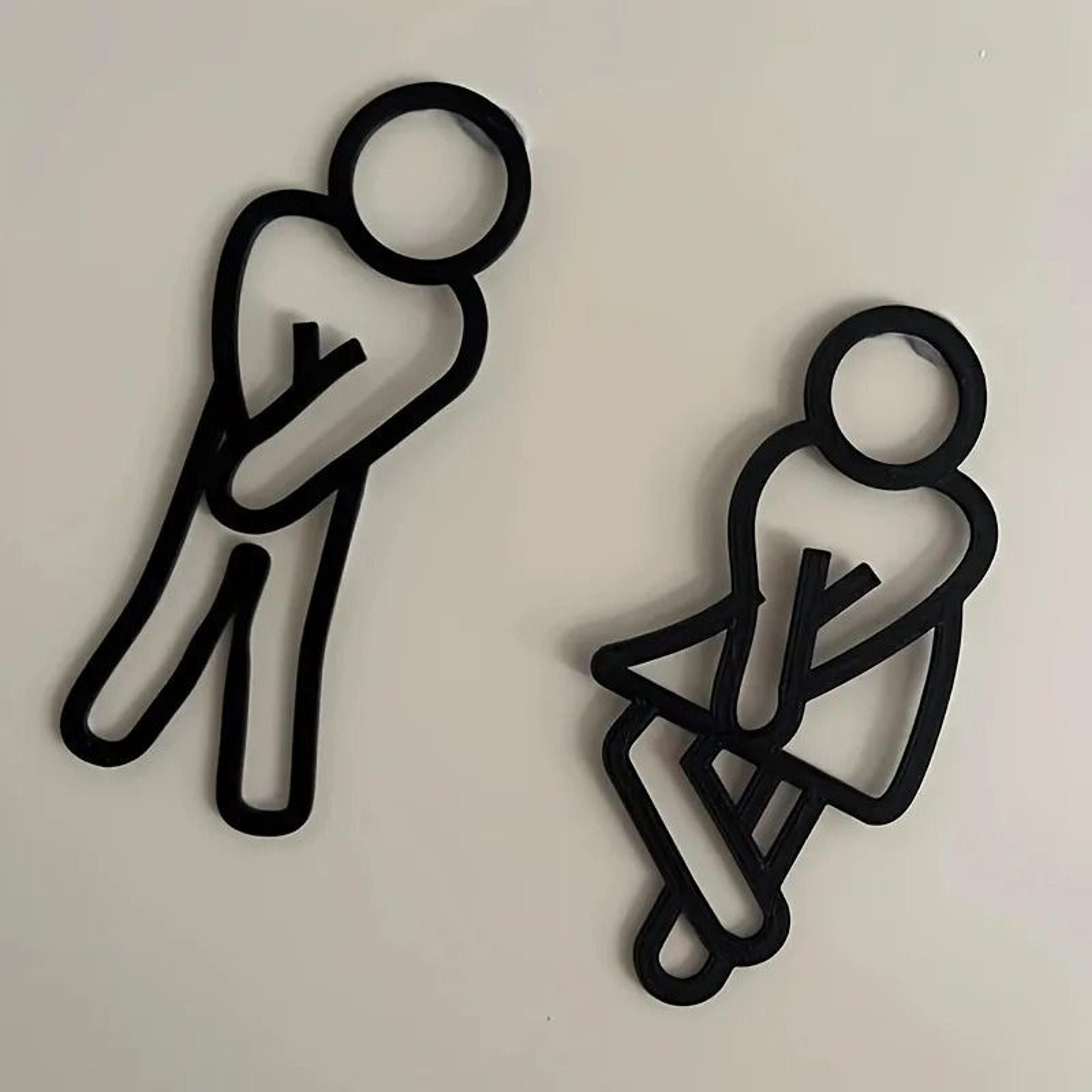 funny bathroom signs for men and women with creative flat restroom door design