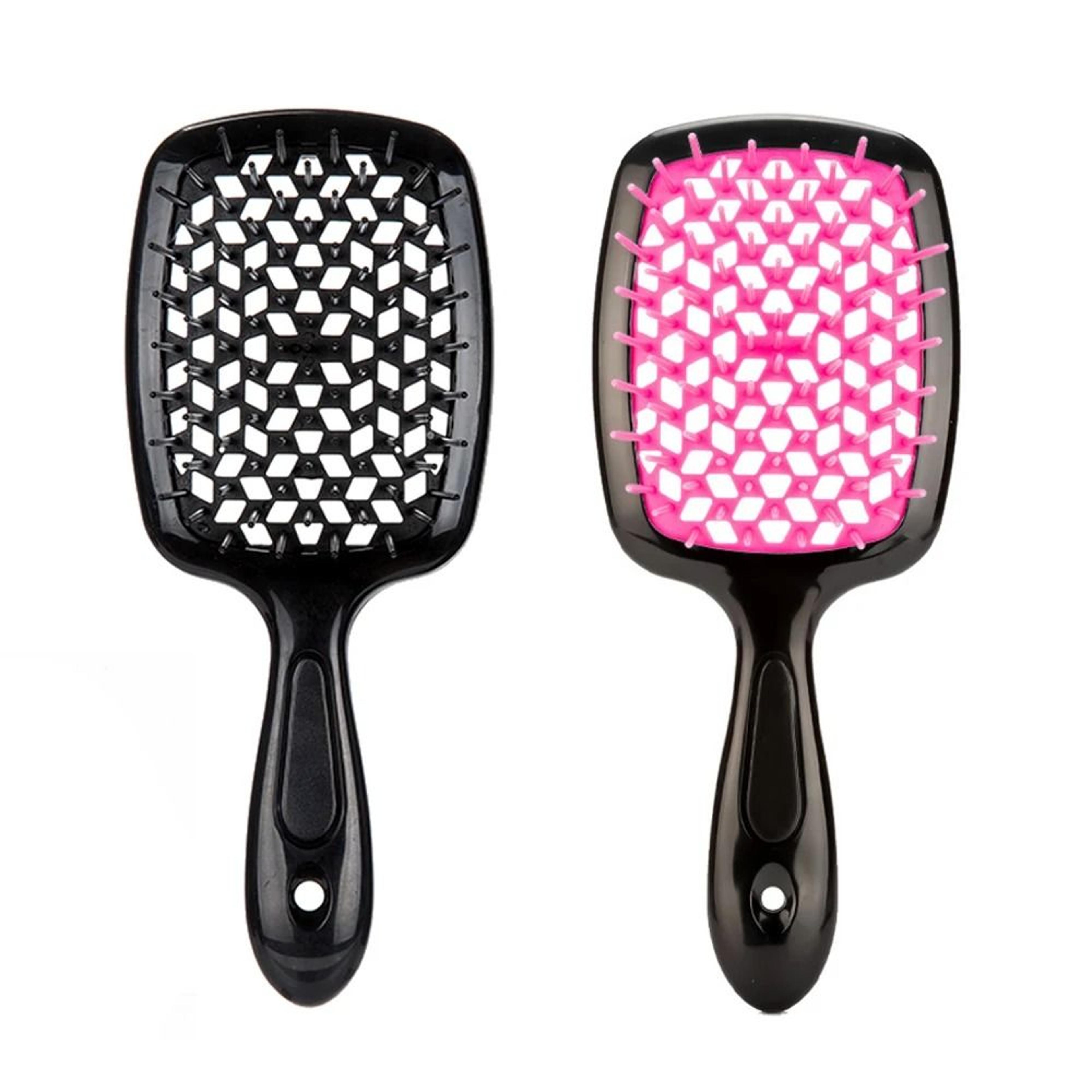 fluffy shape mesh comb hairdressing detangling hair brush plastic massage hollow comb for wet and dry hair