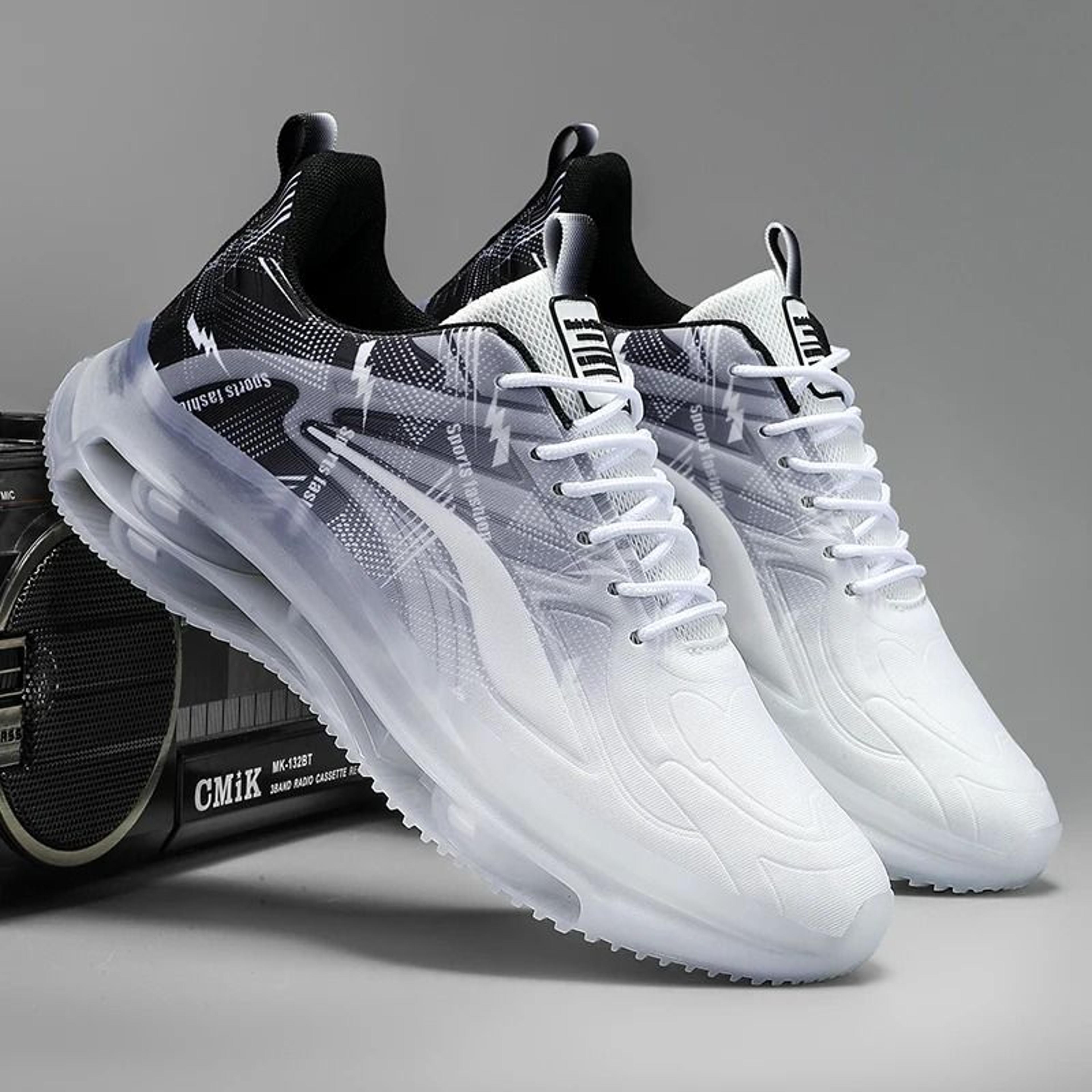 mens air cushion basketball shoes breathable non slip shock absorbing outdoor sports sneakers