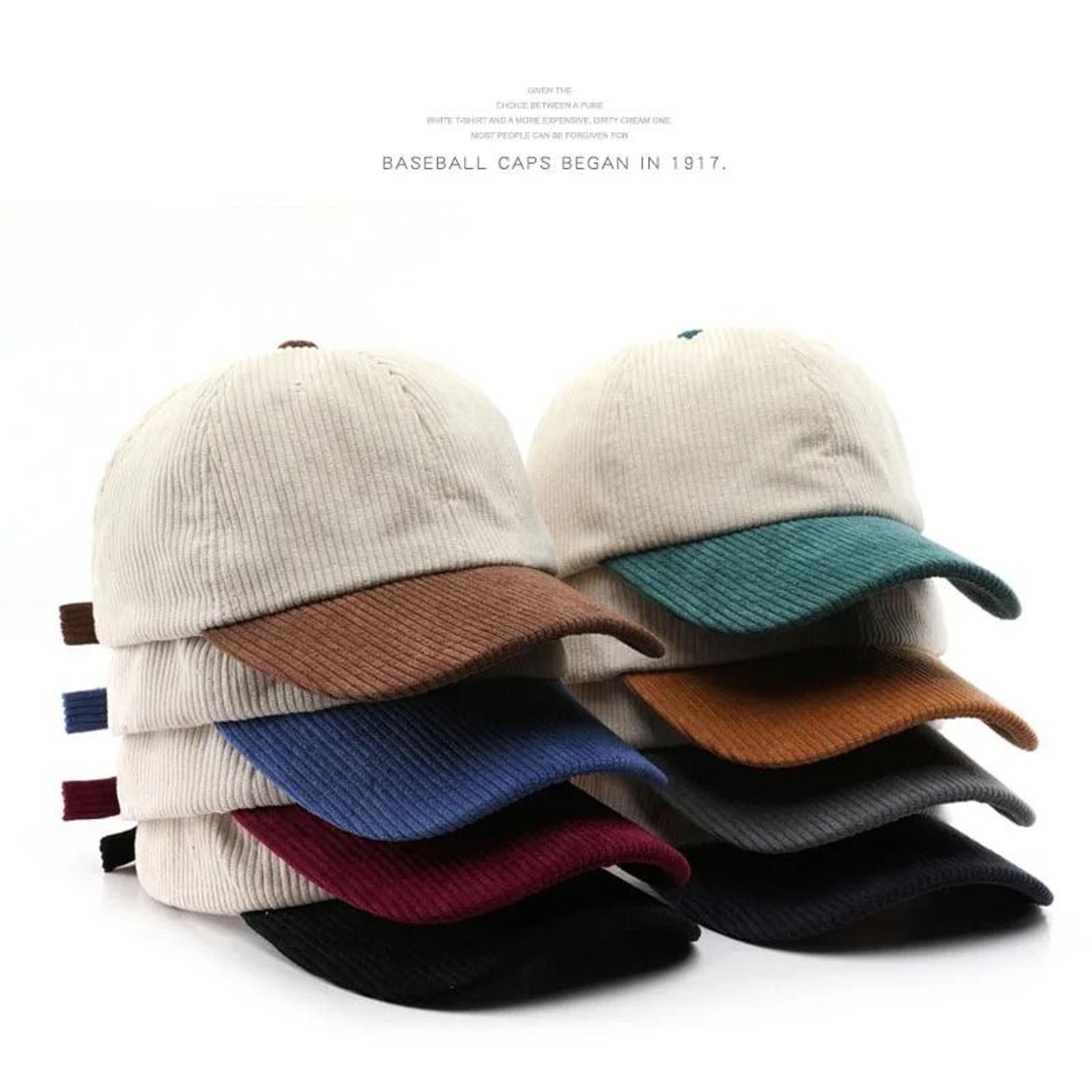corduroy spliced color baseball cap for men and women adjustable casual outdoor hat