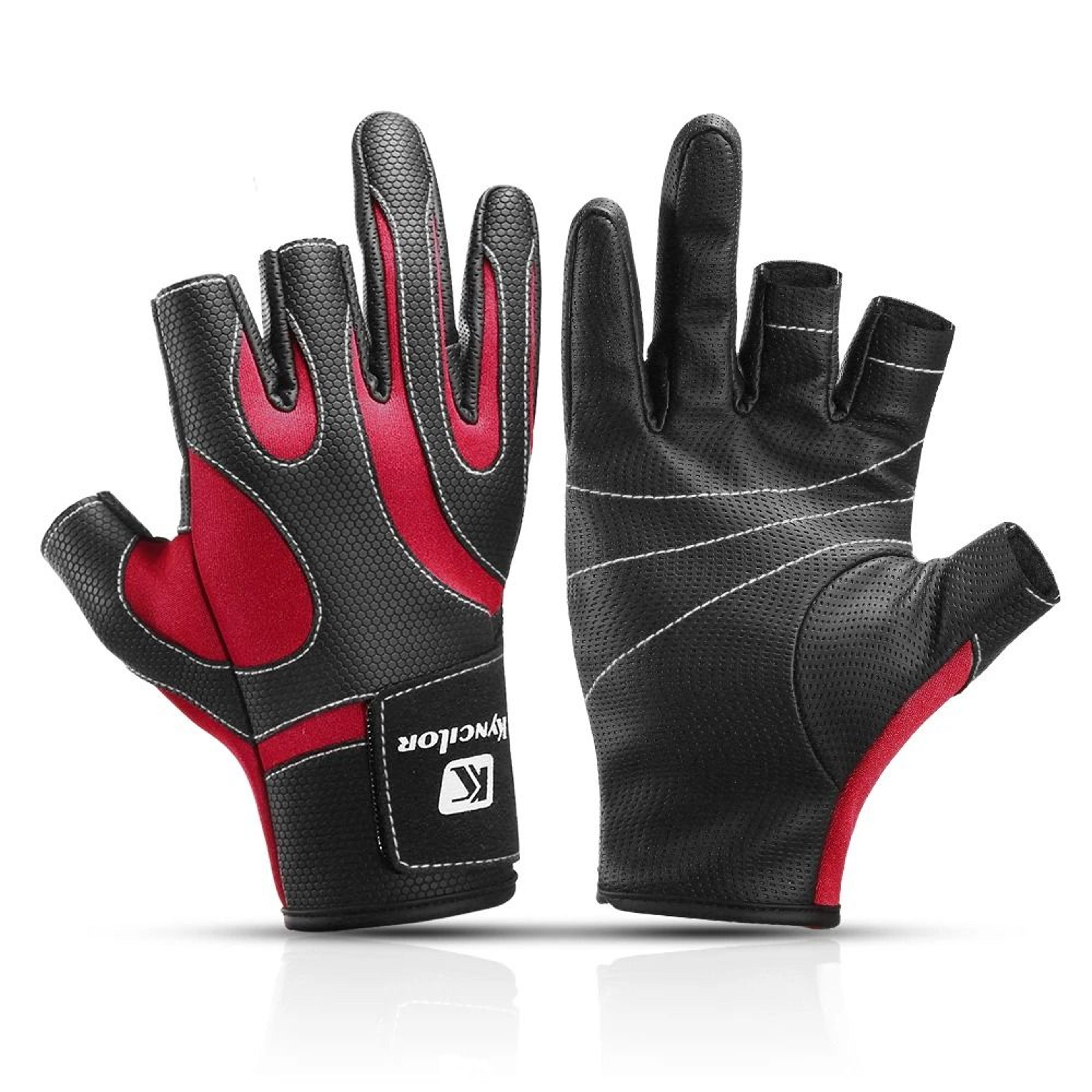 outdoor three finger fishing gloves non slip sports cycling gloves for men and women