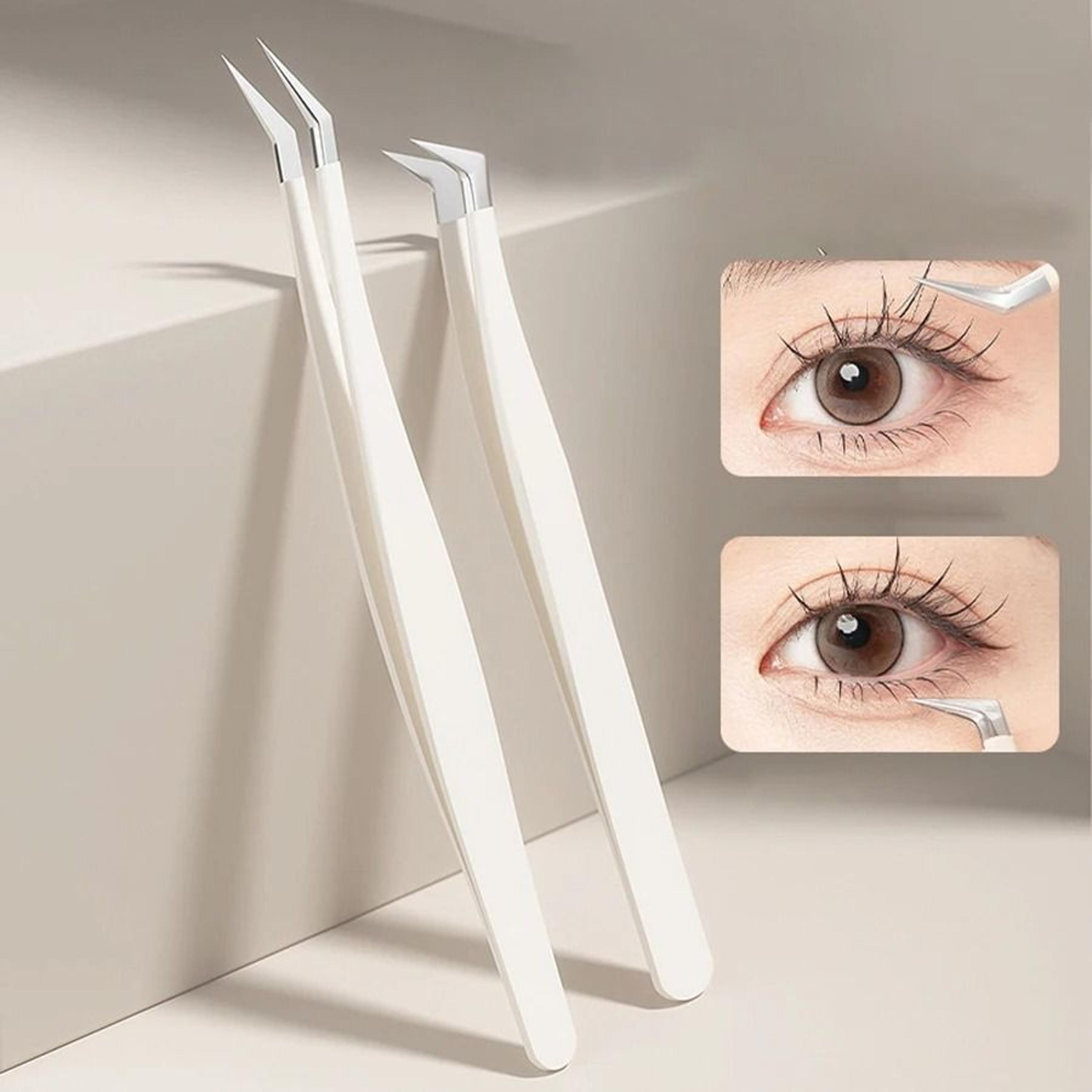 stainless steel precision eyelash extension tweezers