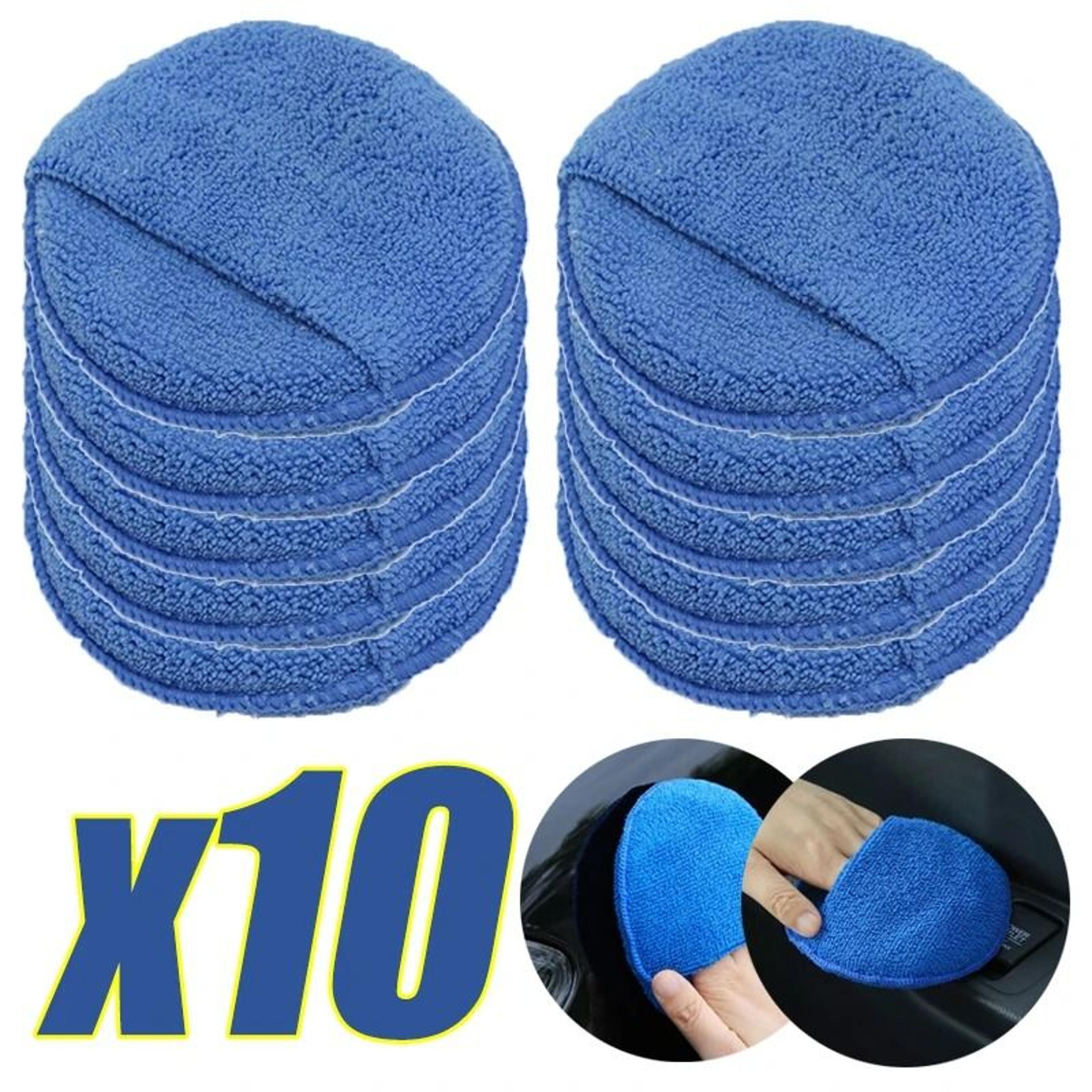 microfiber wax applicator pads with finger pocket for car polishing