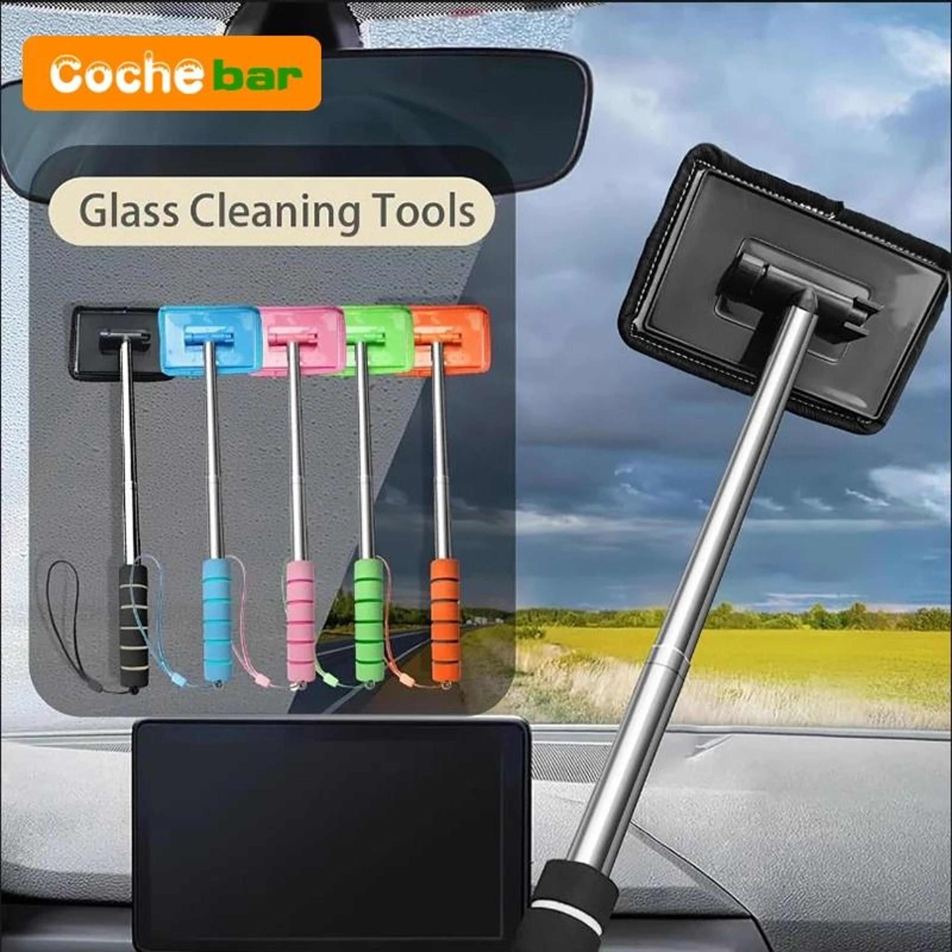 telescopic windshield cleaning wiper with microfiber cloth for cars