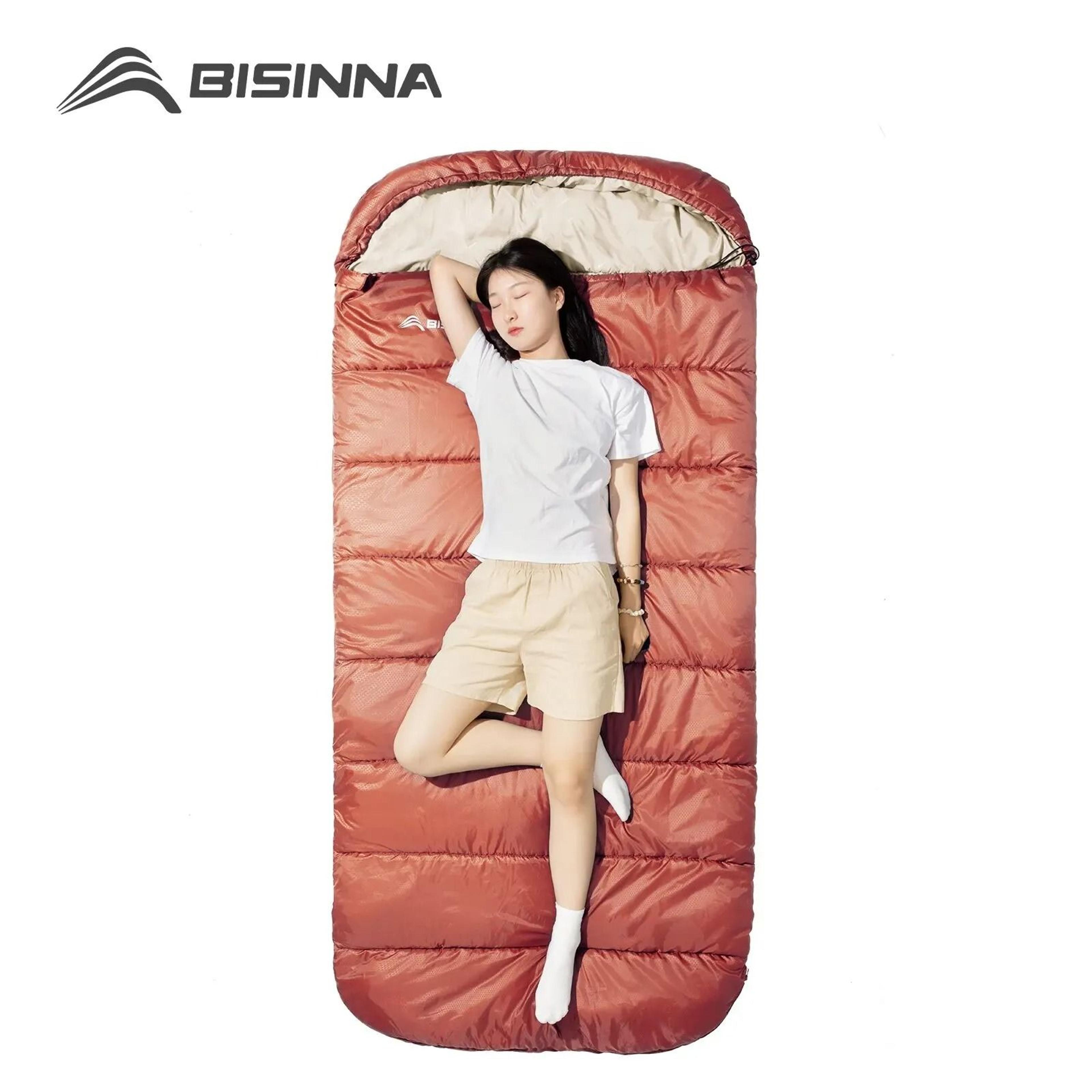 large 3 season camping sleeping bag wide long size for adults