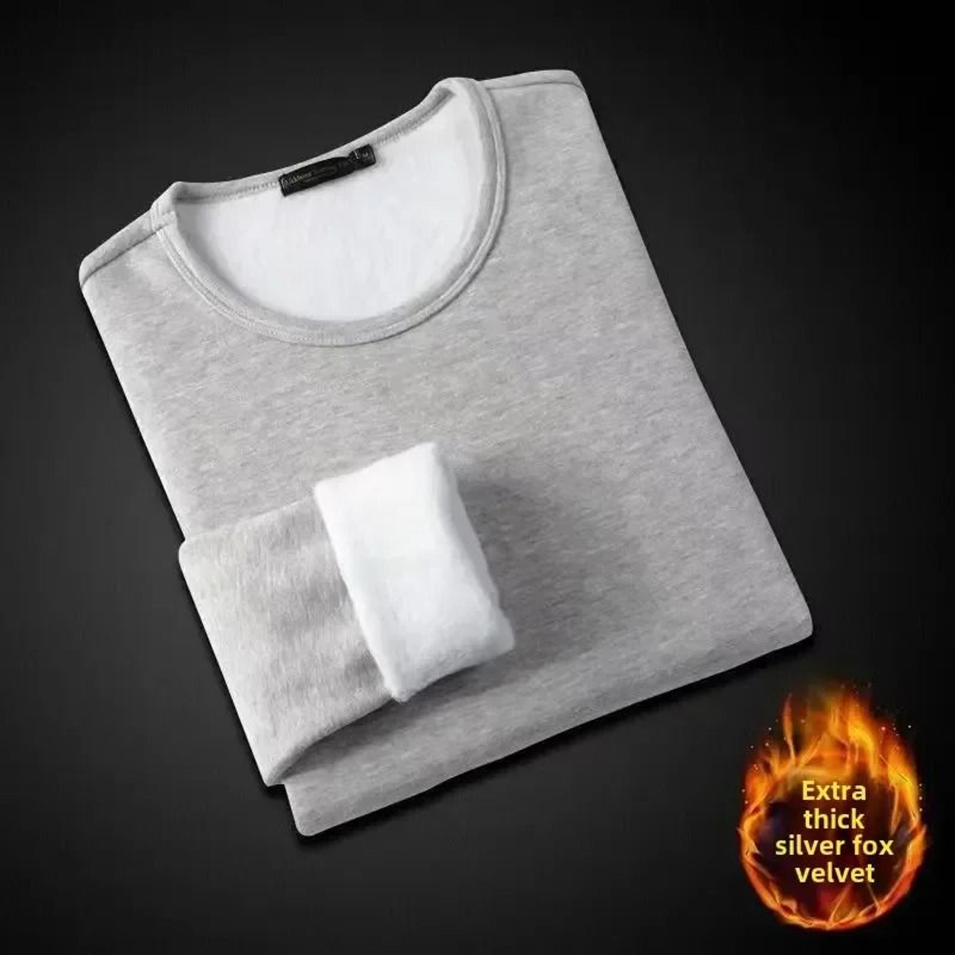 winter fleece lined long sleeve t shirt for men and women