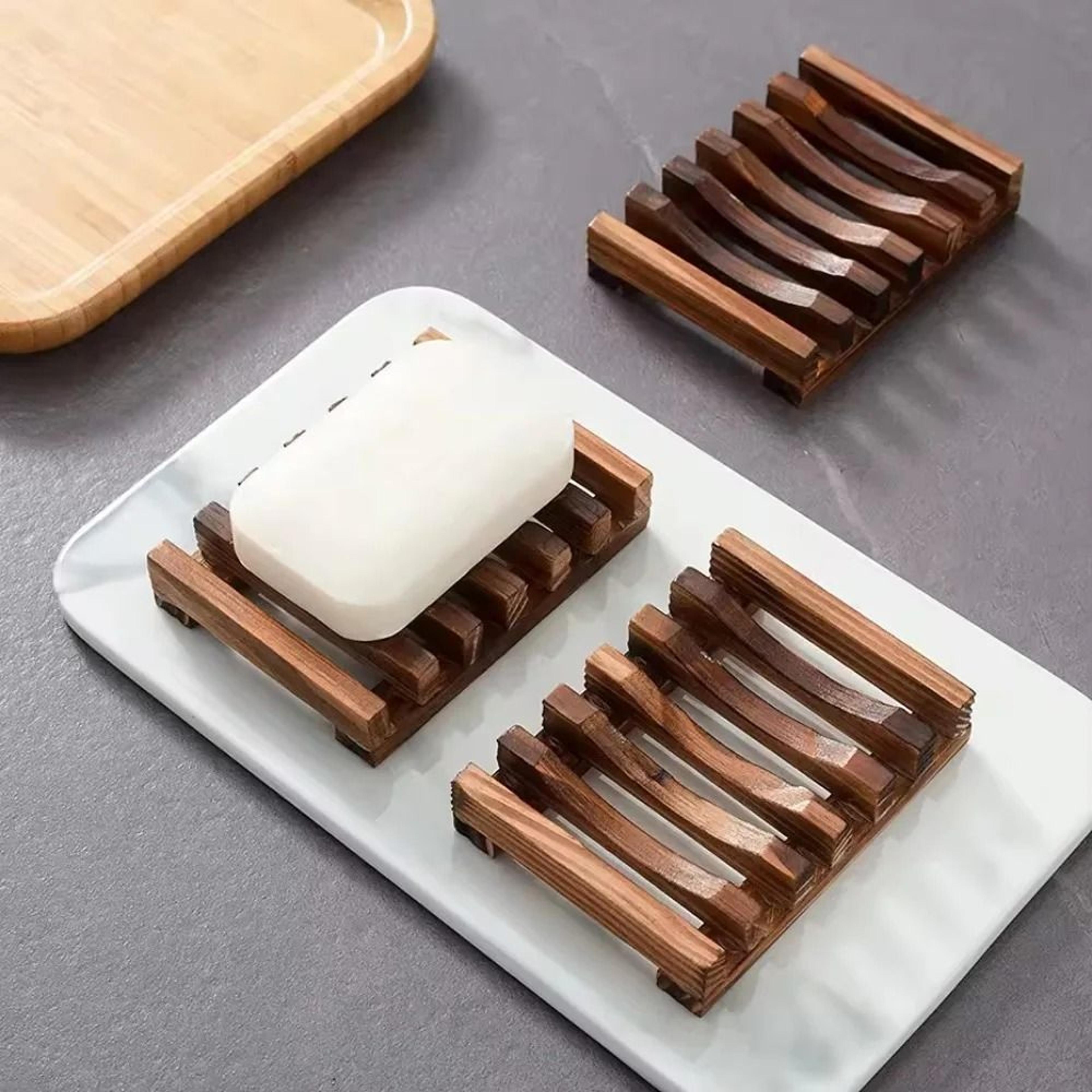 natural bamboo soap dish tray for bathroom and shower