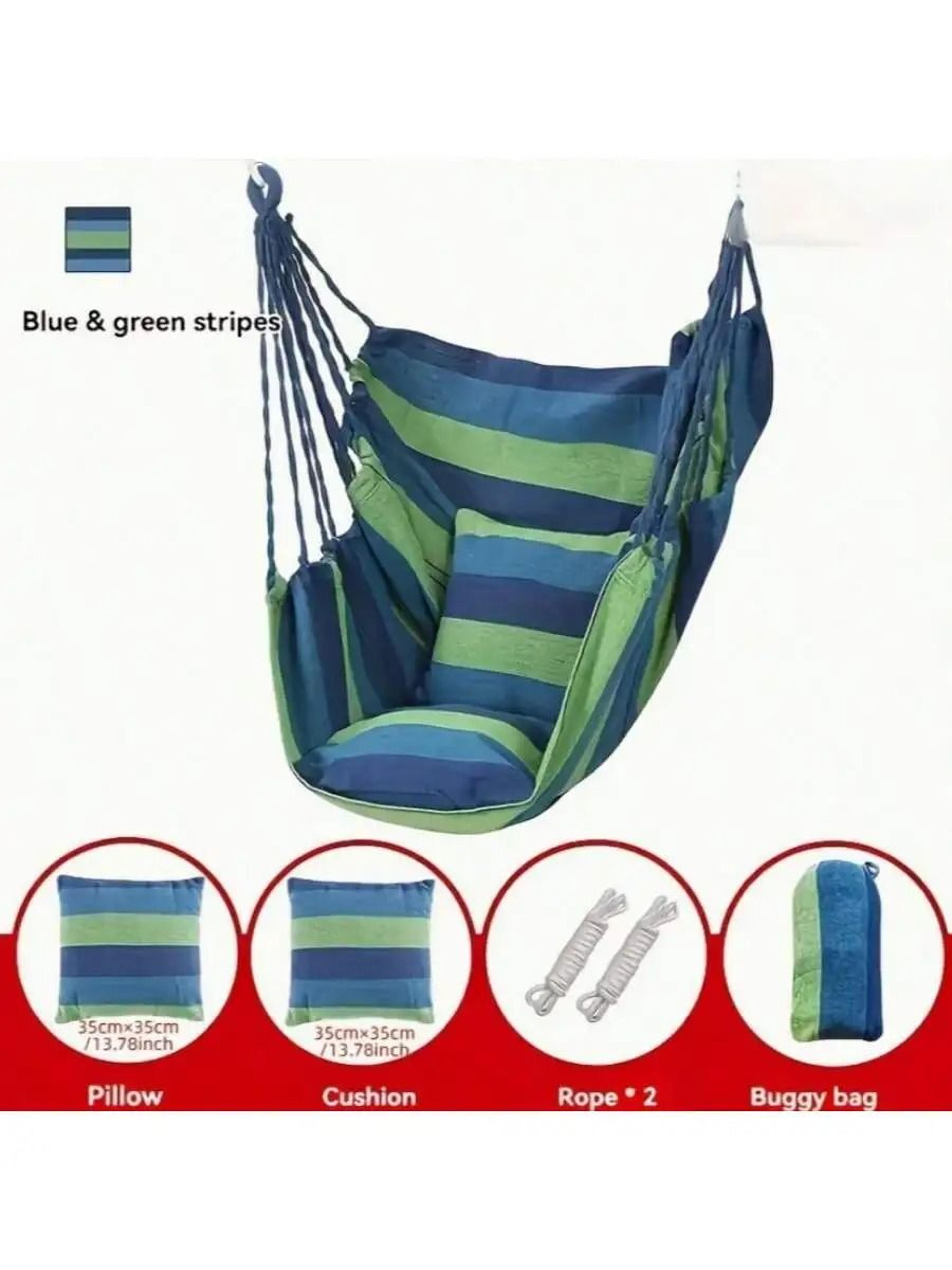 portable outdoor hammock chair with pillow and cushion hanging chair