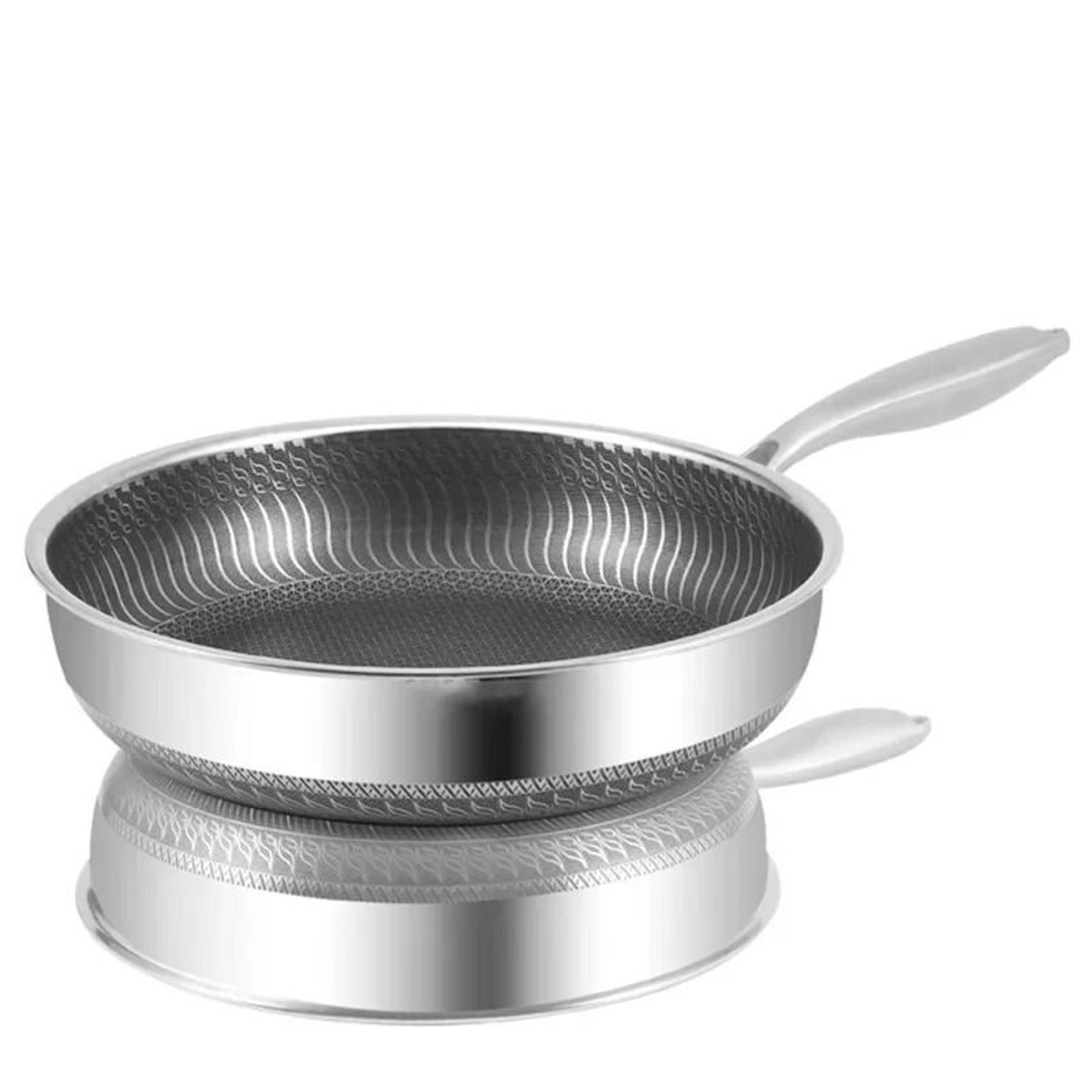 304 stainless steel nonstick frying pan wok for induction and gas cooking 28cm 30cm