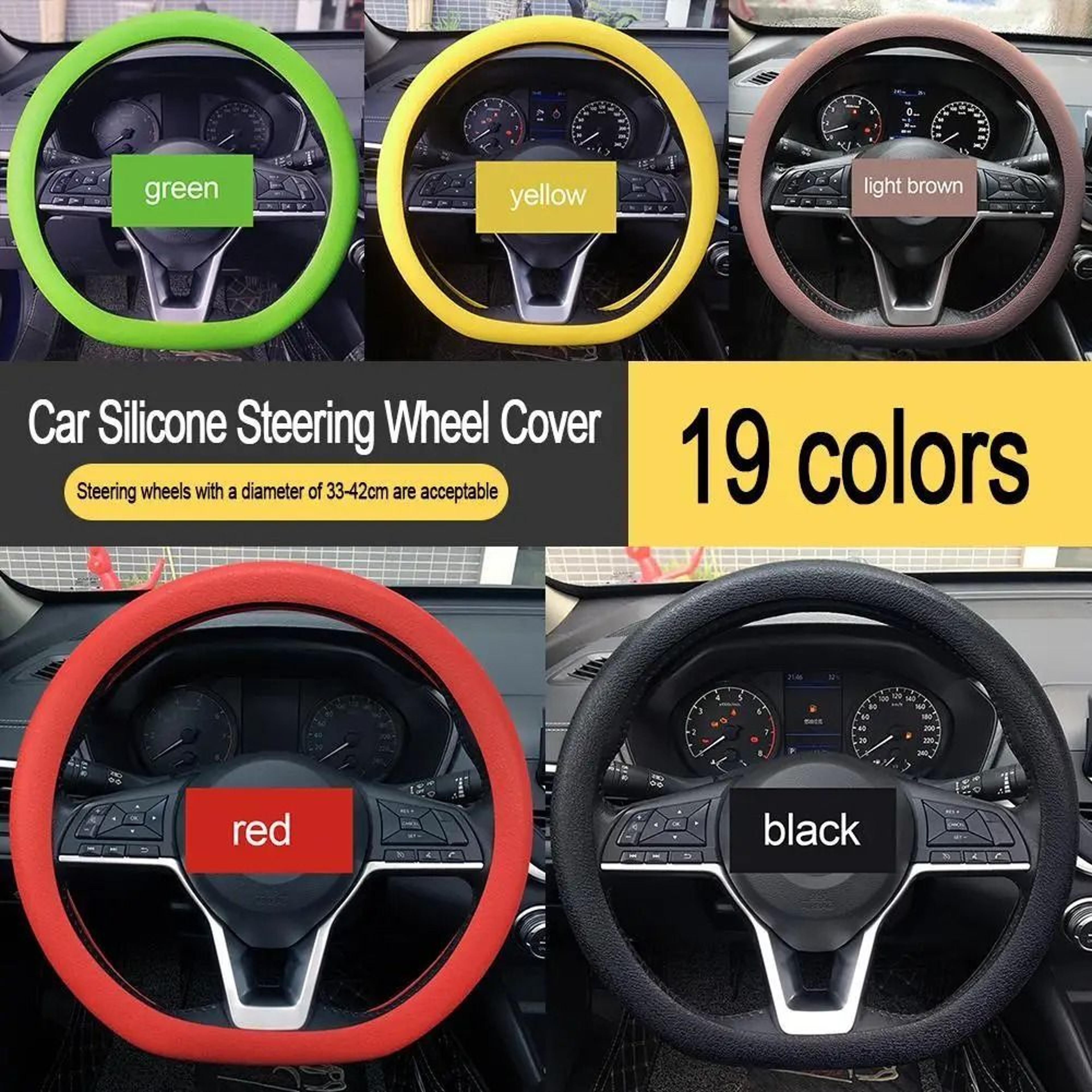 universal silicone steering wheel cover with soft grip texture