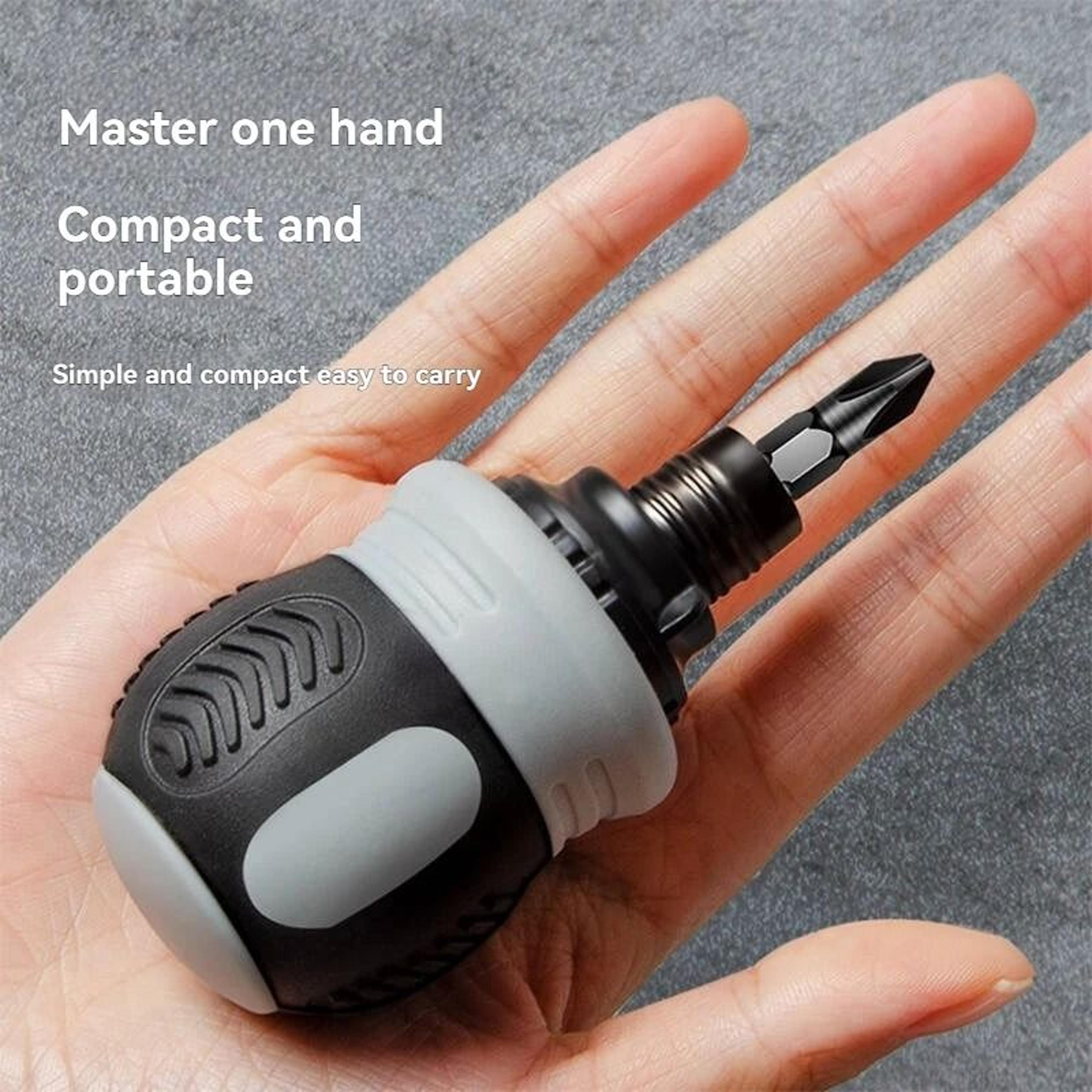 compact ratchet screwdriver handle short labor saving tool