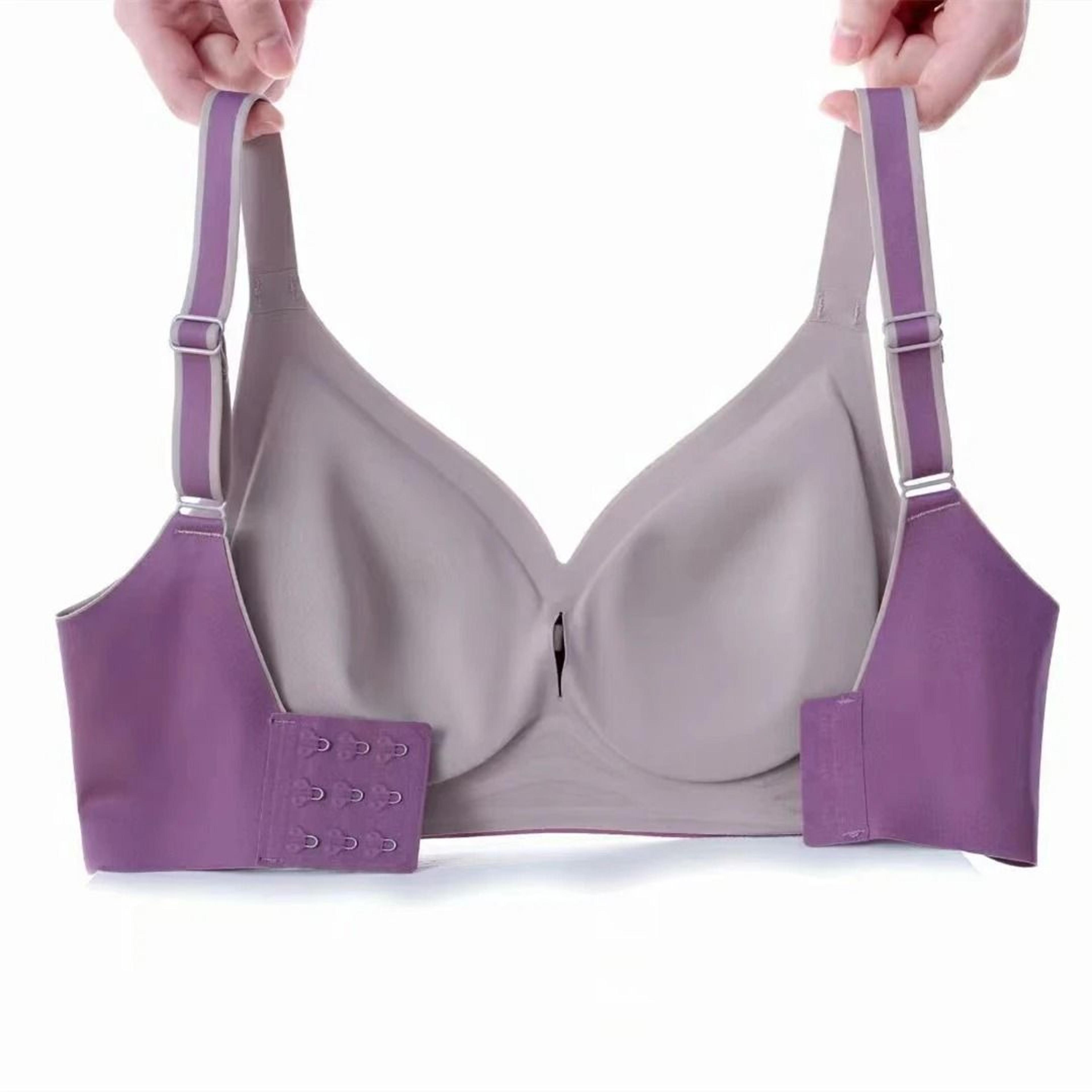 contrast color gradient seamless push up bra without underwire for women