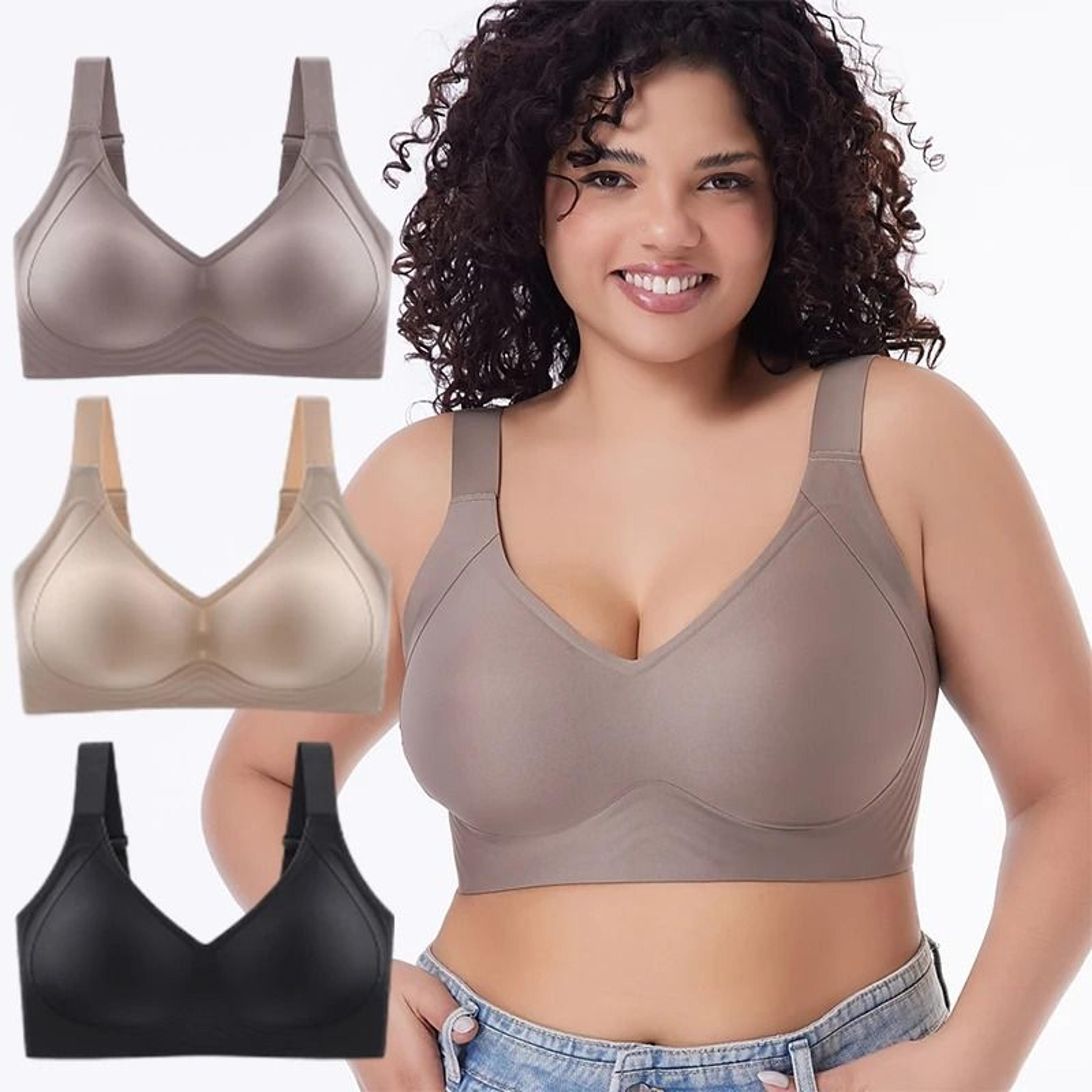 seamless wireless push up bra set for women large size