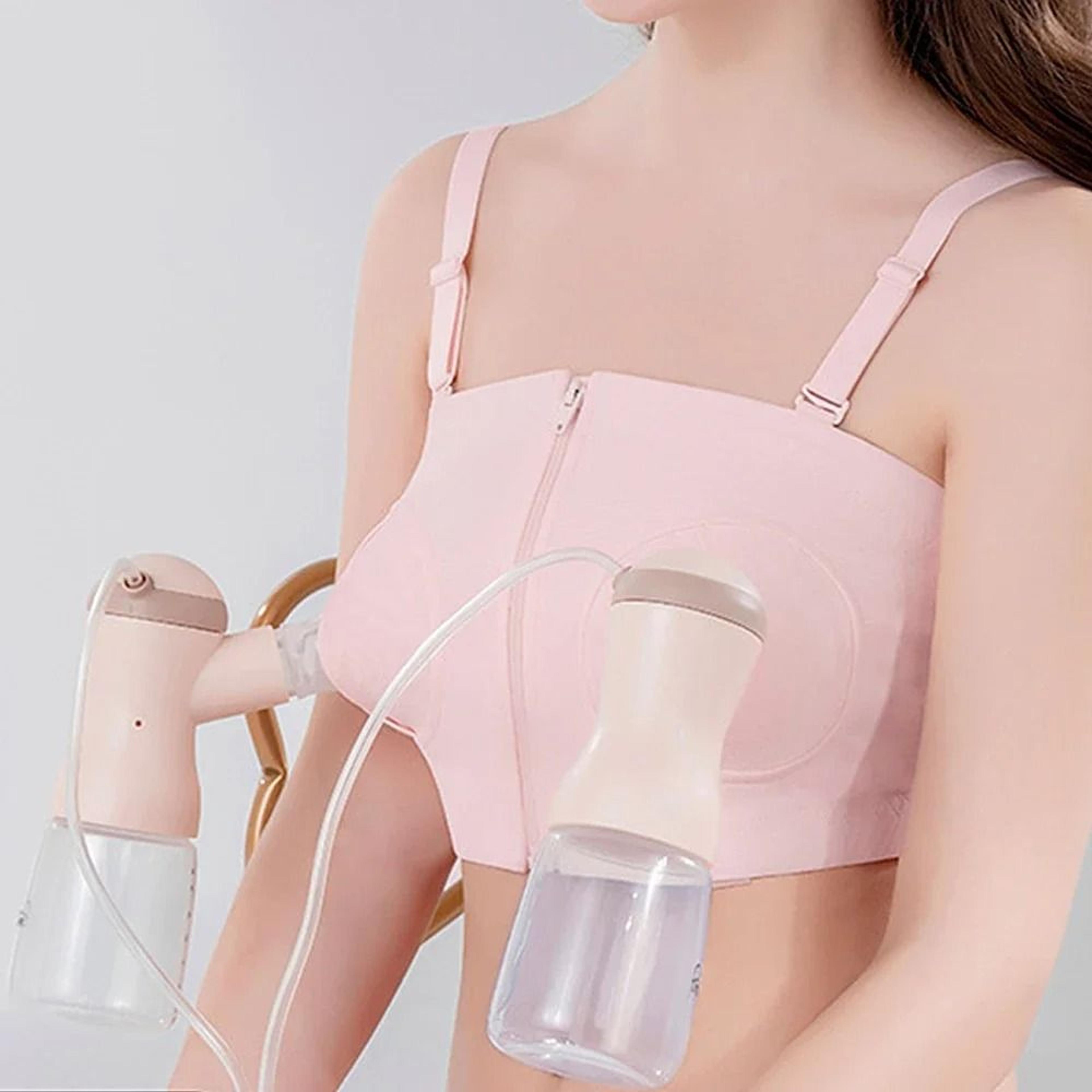 hands free nursing pump bra with front zip design
