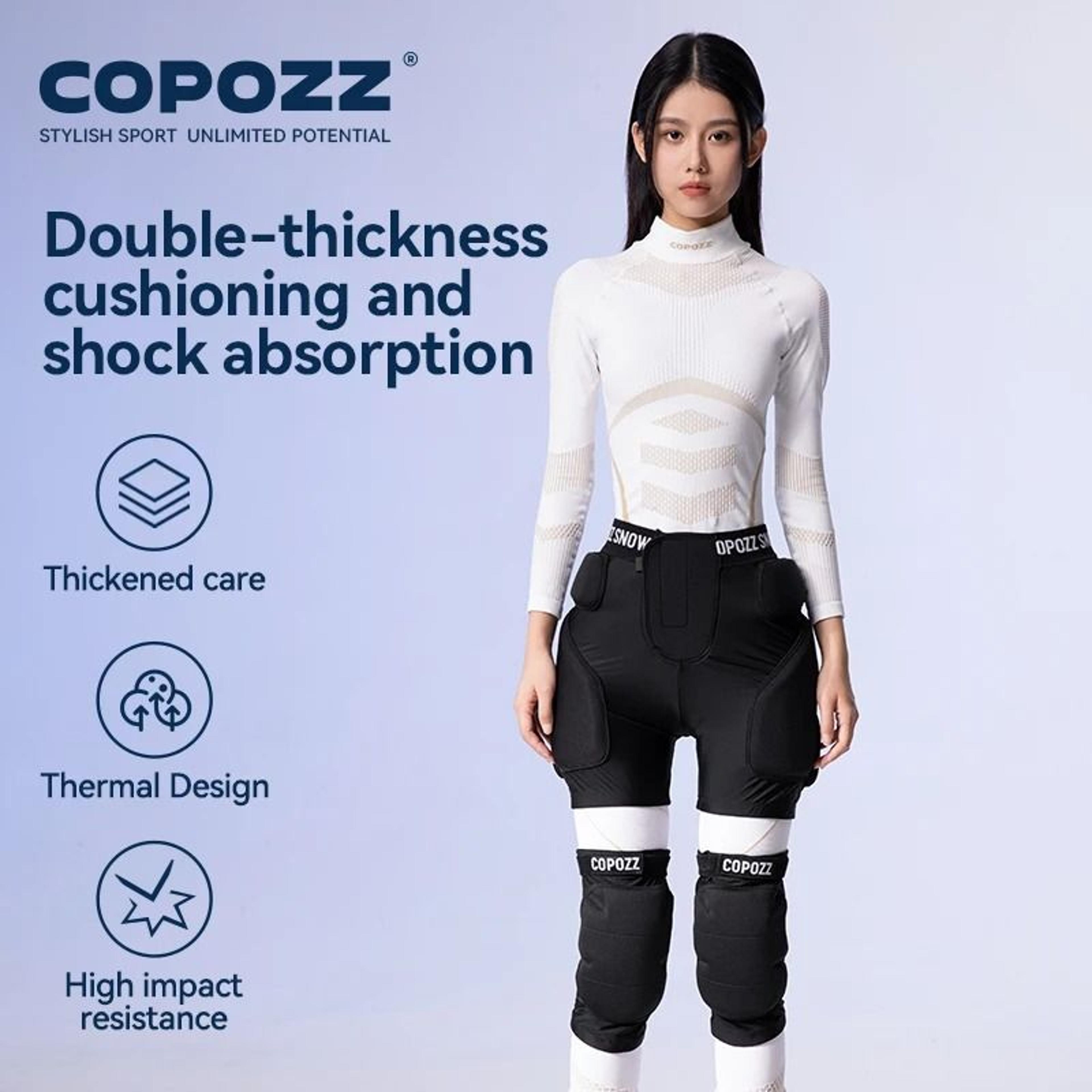 copozz extreme sports hip and knee protective padded shorts for ski skate snowboard