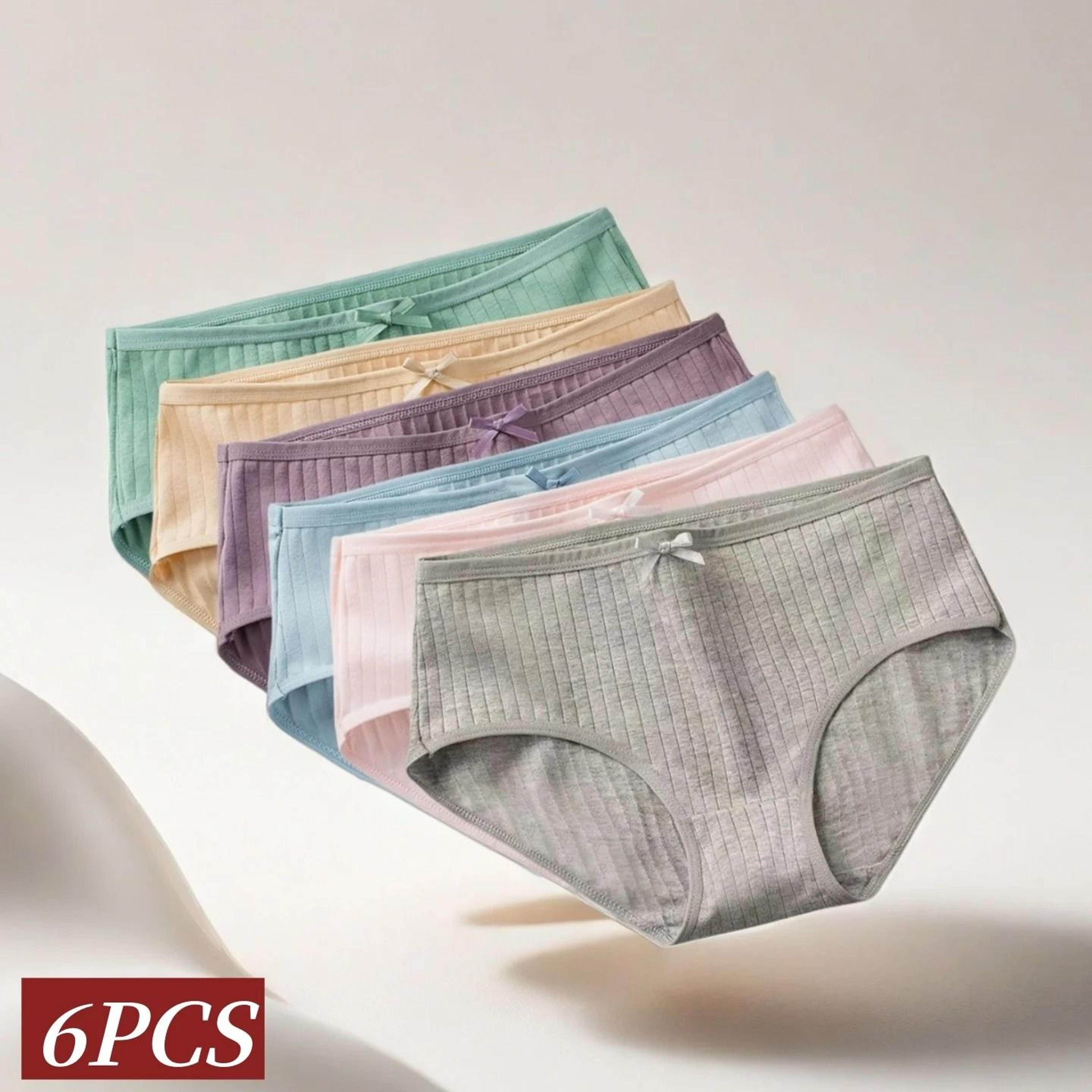 womens cotton breathable brief underwear soft stretch everyday panties six piece set
