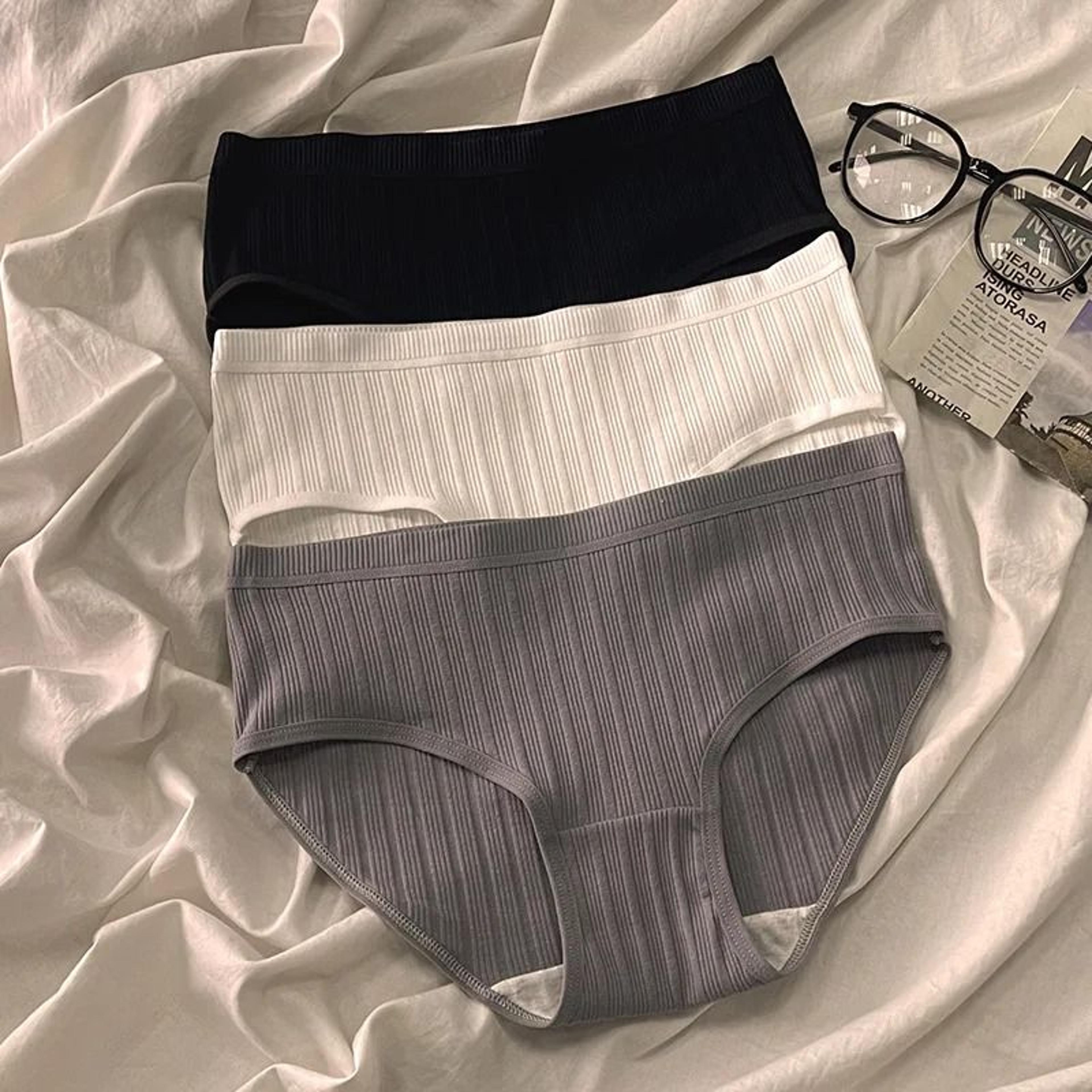 soft cotton brief panties for women breathable comfortable everyday underwear 3 piece set