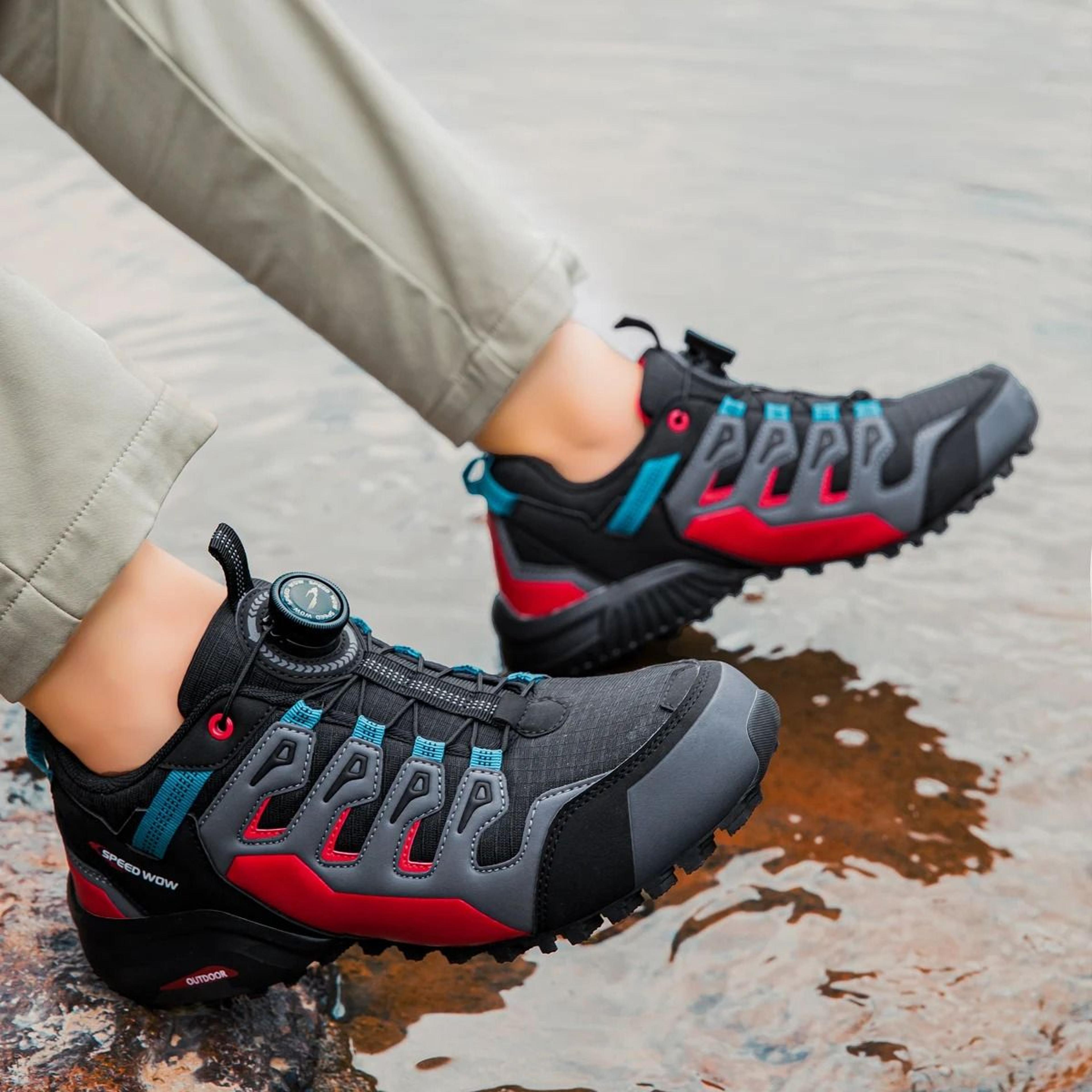 mens waterproof hiking shoes anti slip outdoor running and walking footwear