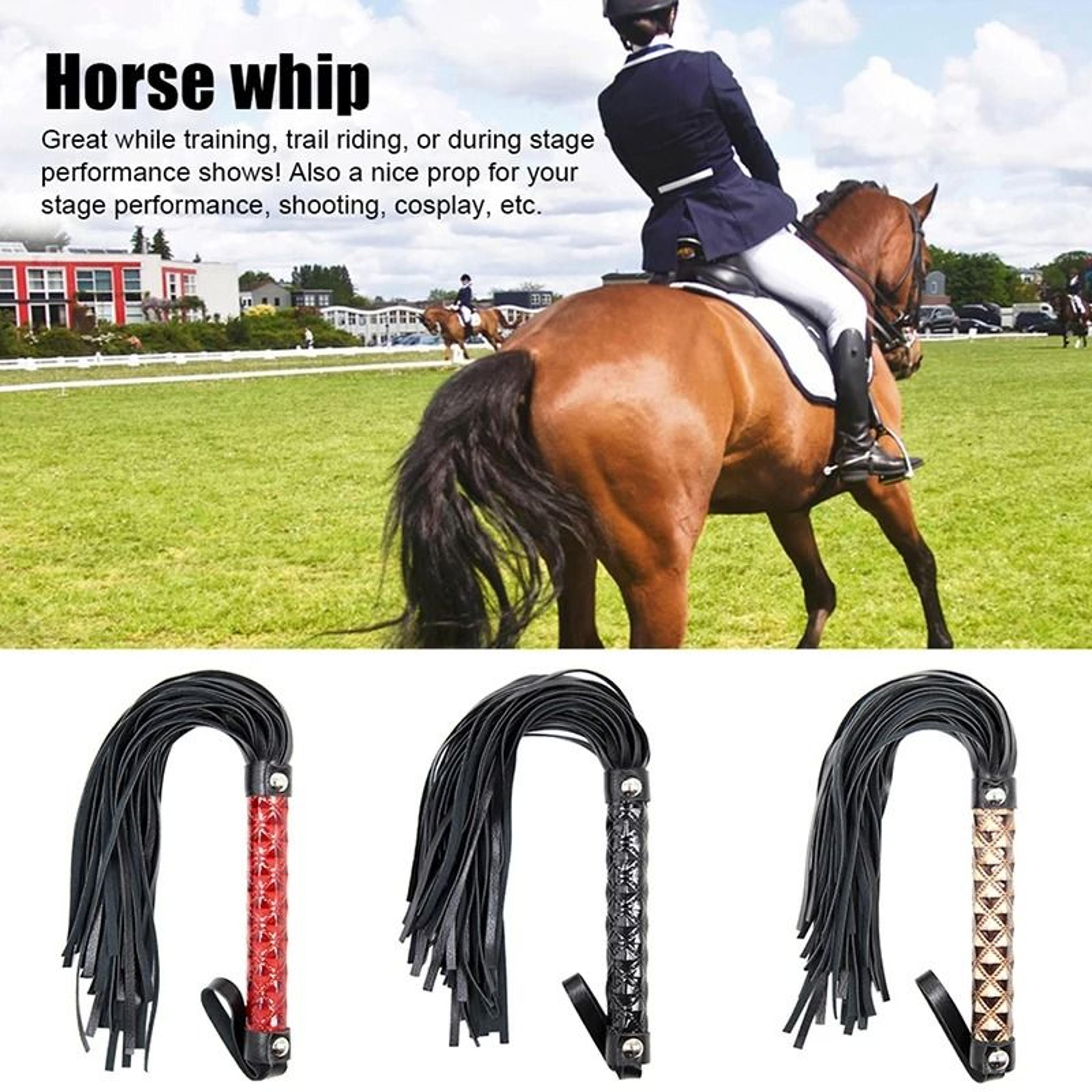non slip leather braided horse riding crop whip