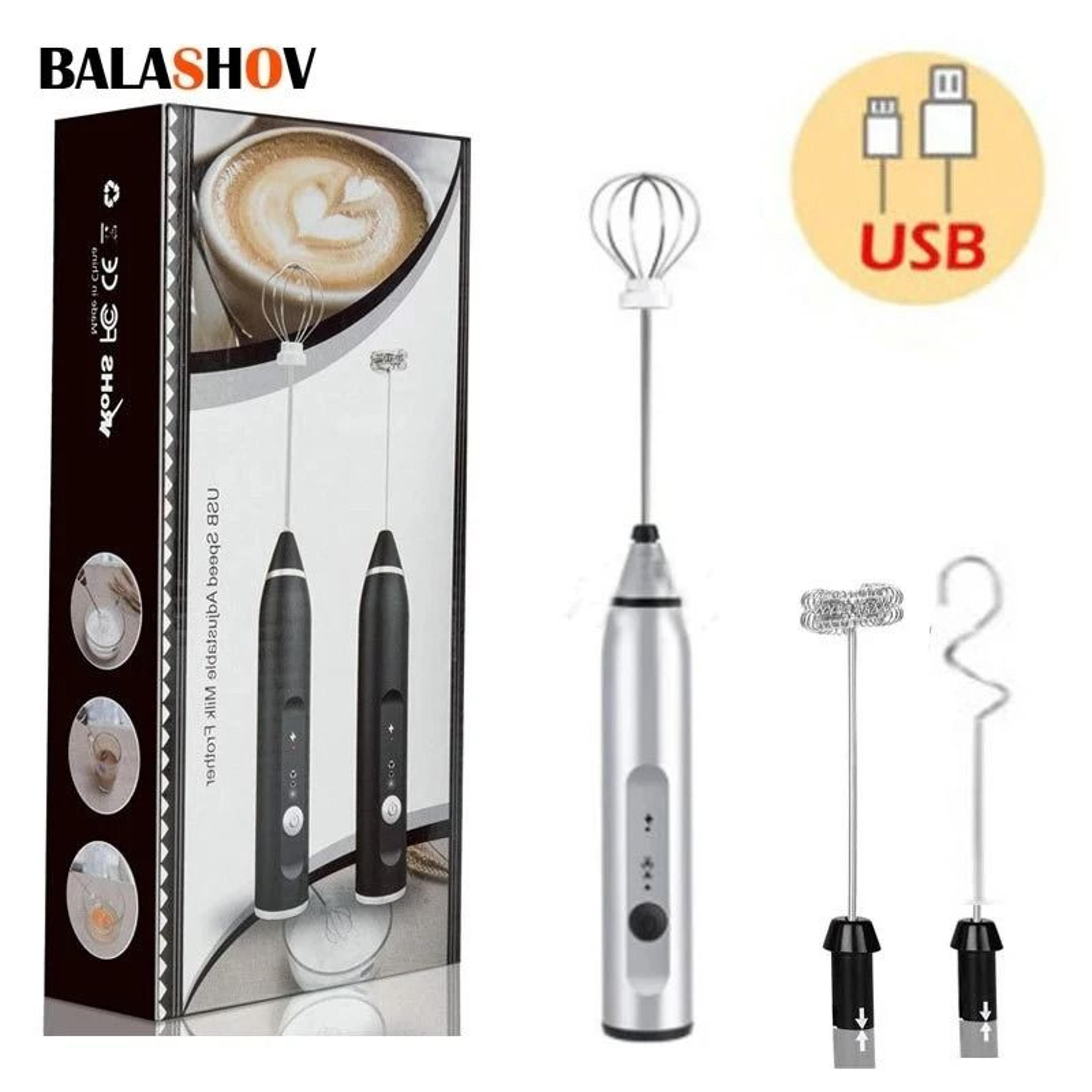 wireless rechargeable milk frother handheld coffee whisk mixer