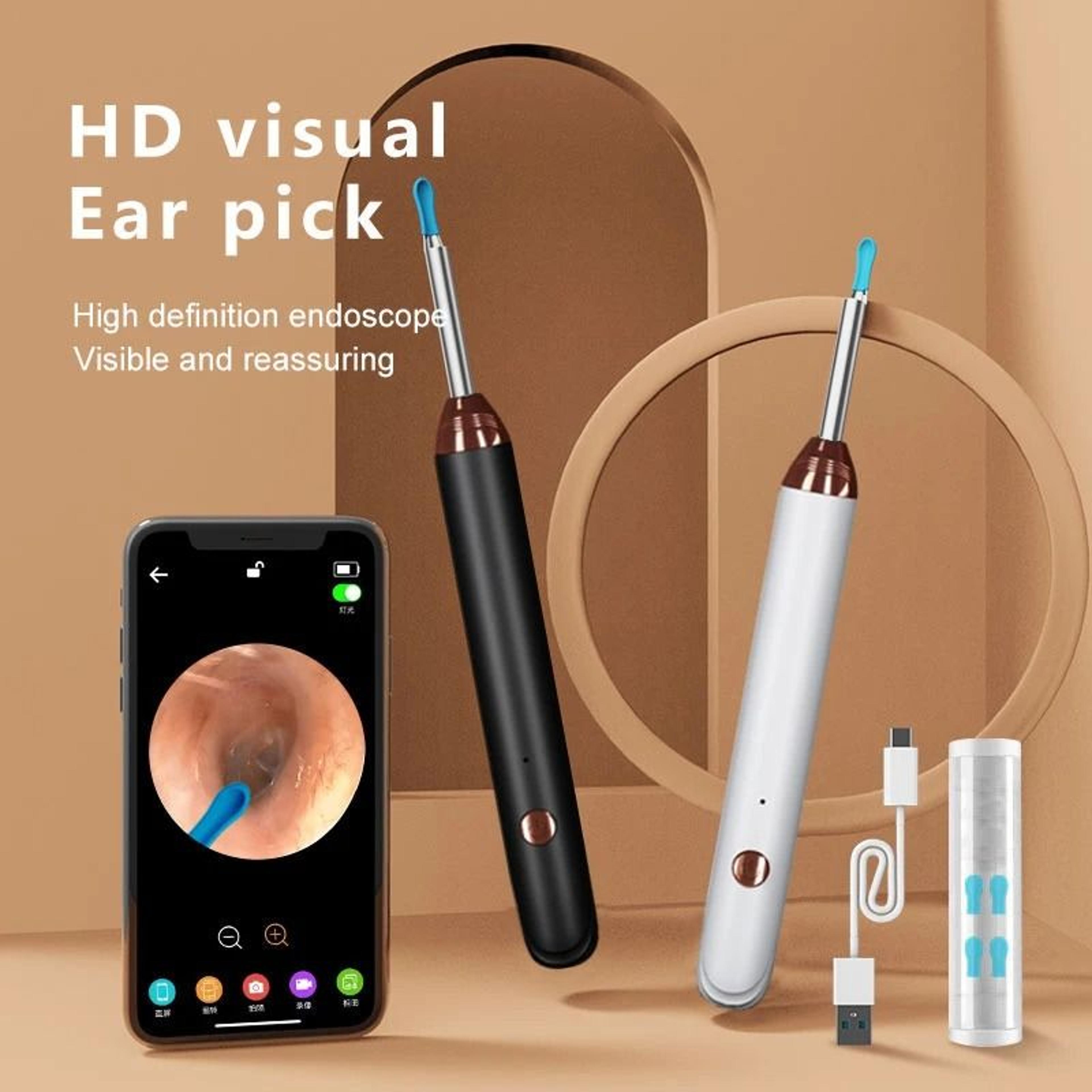 smart visual ear cleaner otoscope with camera usb c charging earpick tool