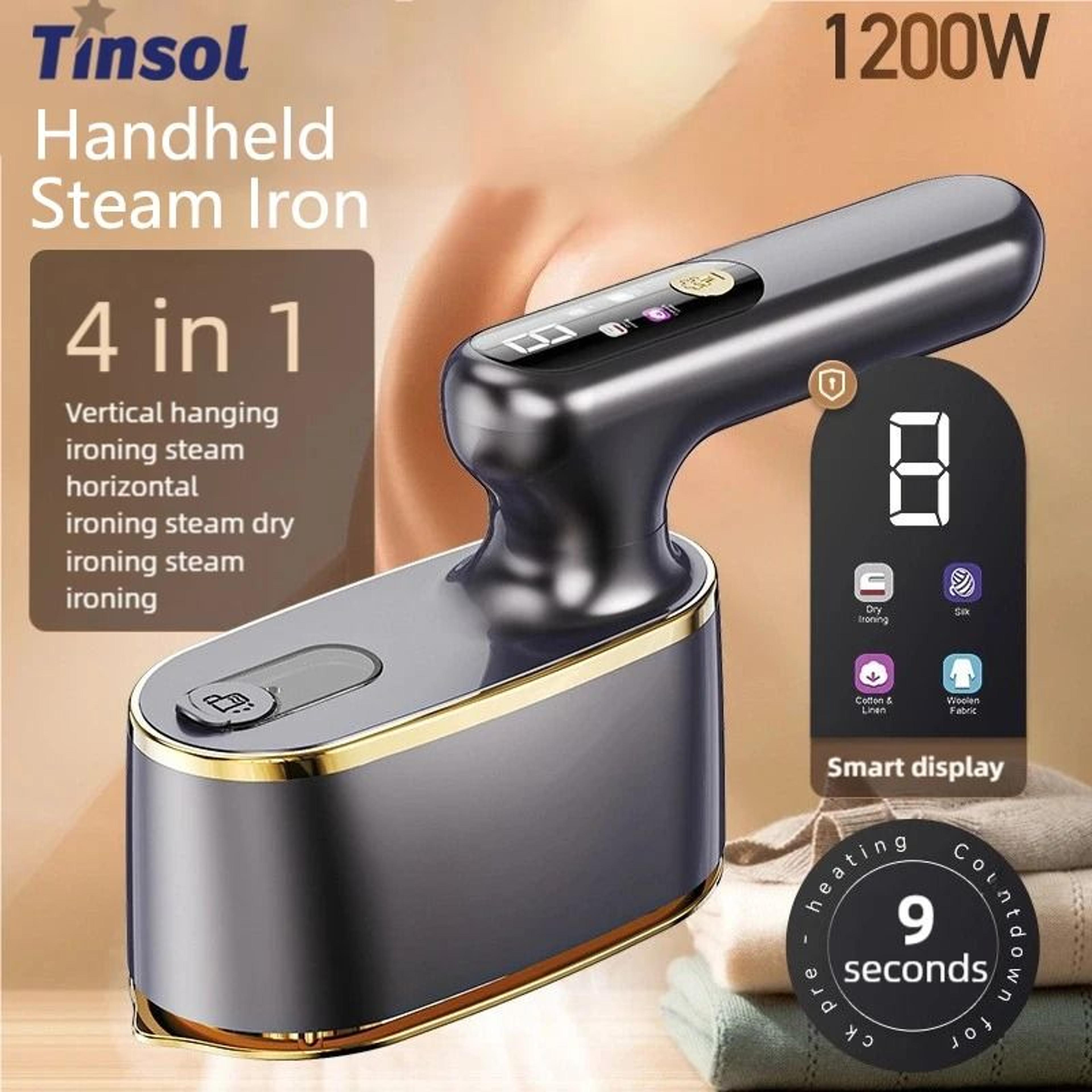 1200w handheld steam iron with lcd display and 180 degree rotating handle