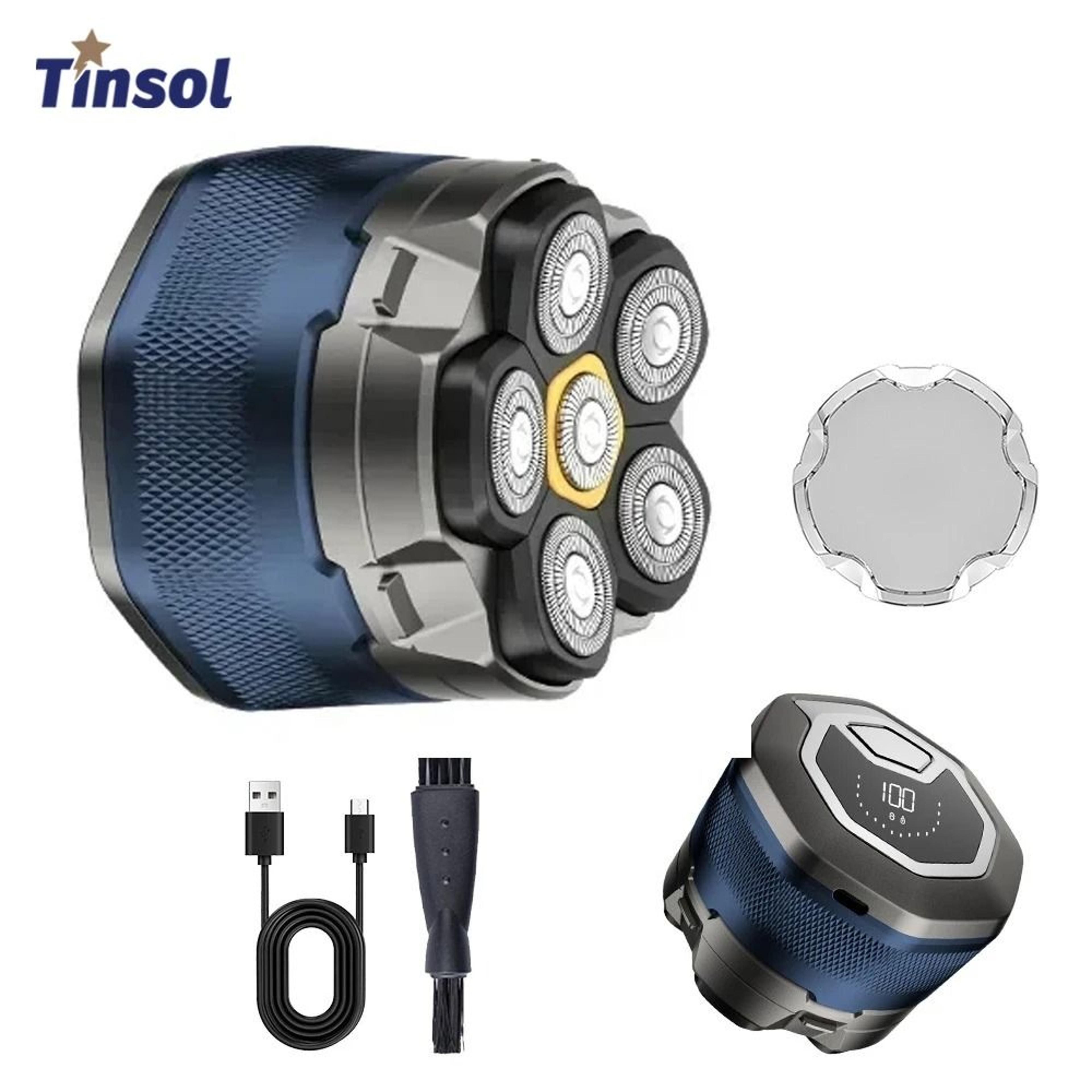 tinsol 6d magnetic bald head shaver for men with waterproof cordless design
