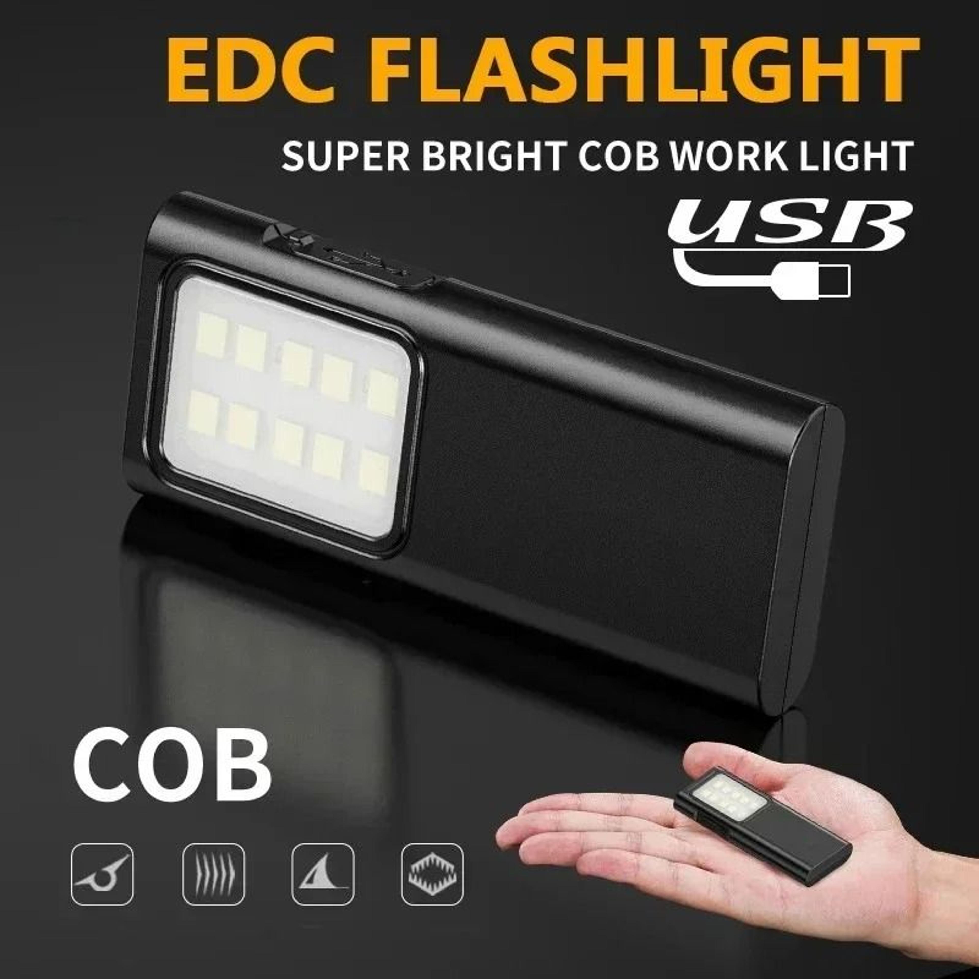 mini edc led flashlight keychain light with usb rechargeable battery
