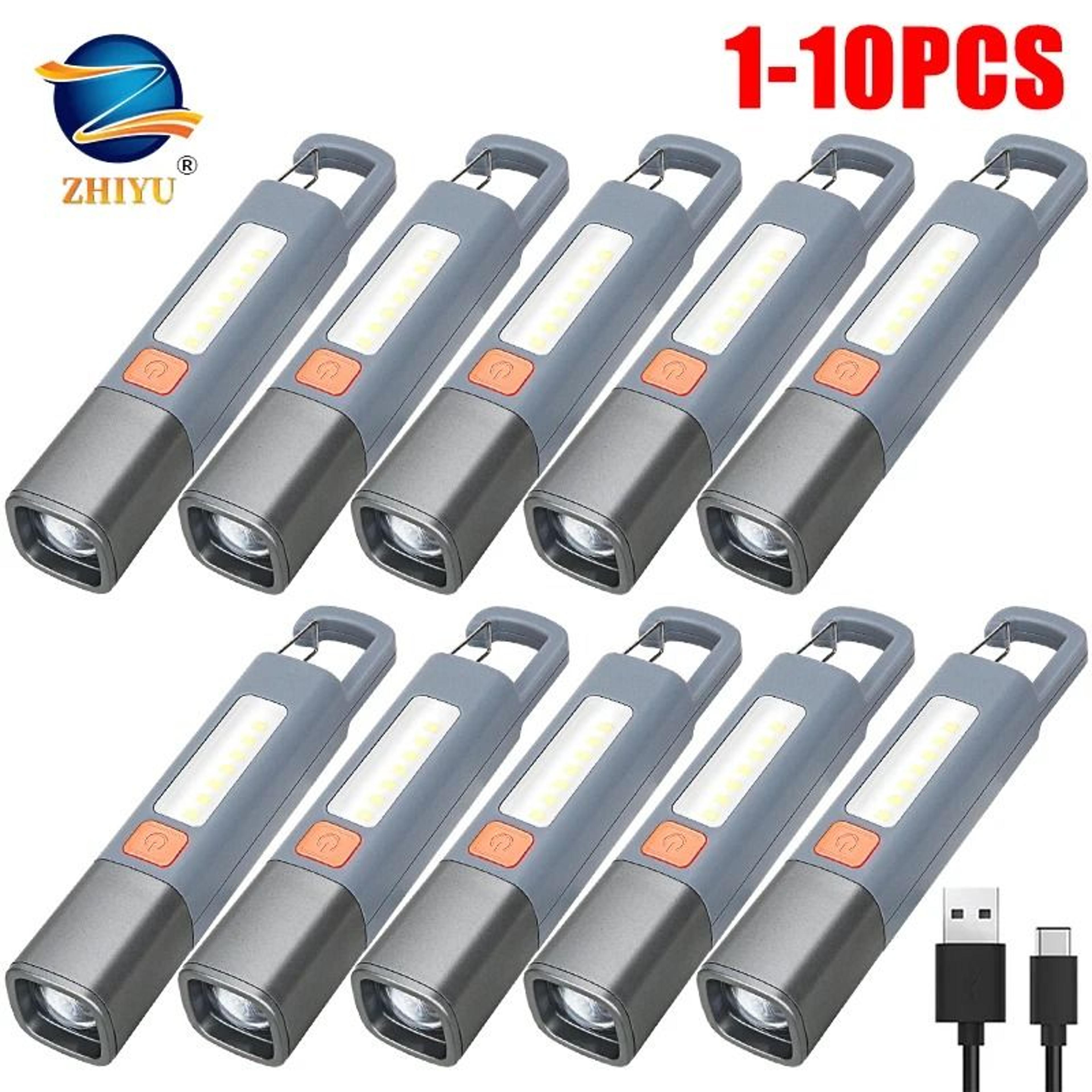 rechargeable led flashlight with cob side light and hanging hook
