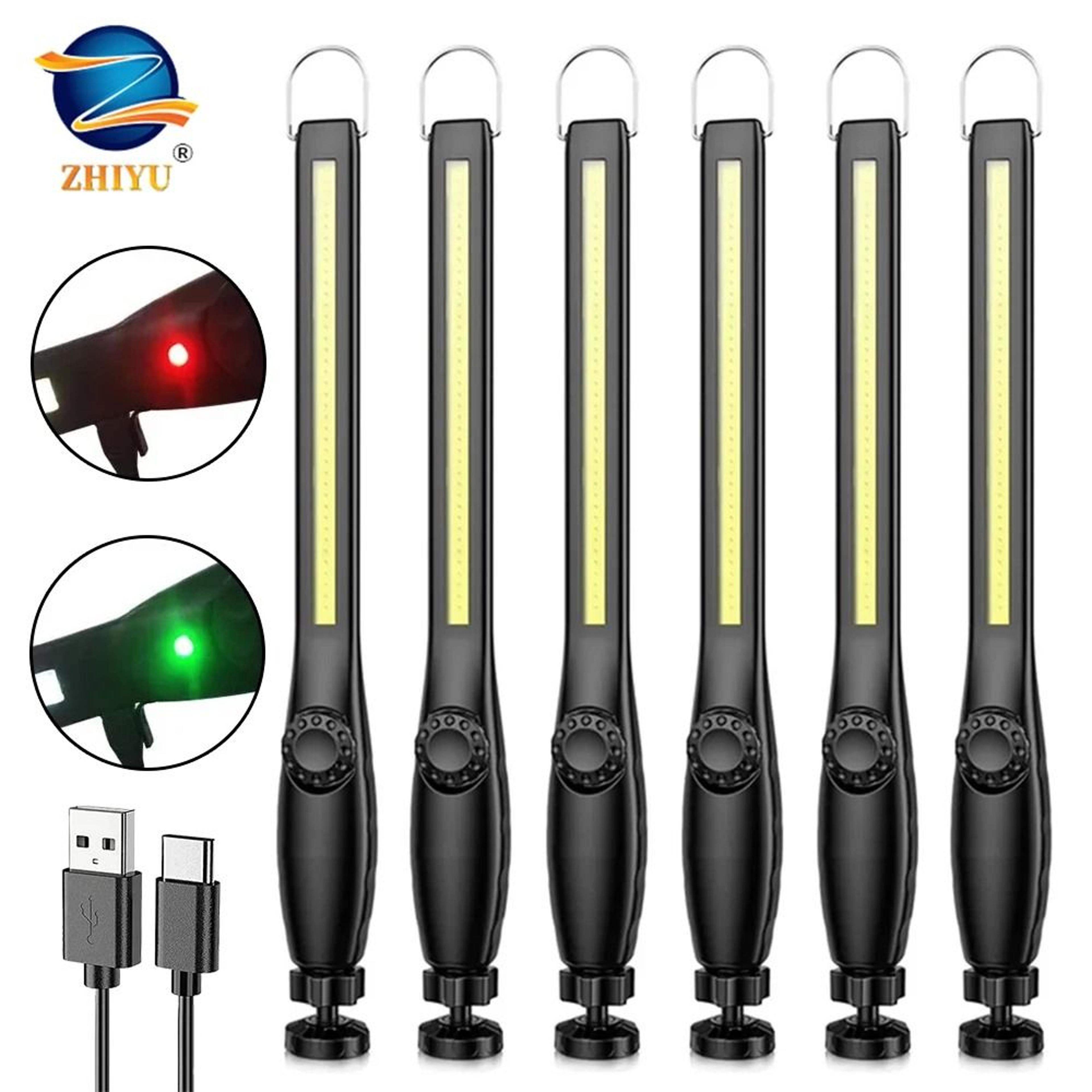 cob led magnetic work light usb rechargeable inspection and camping lamp
