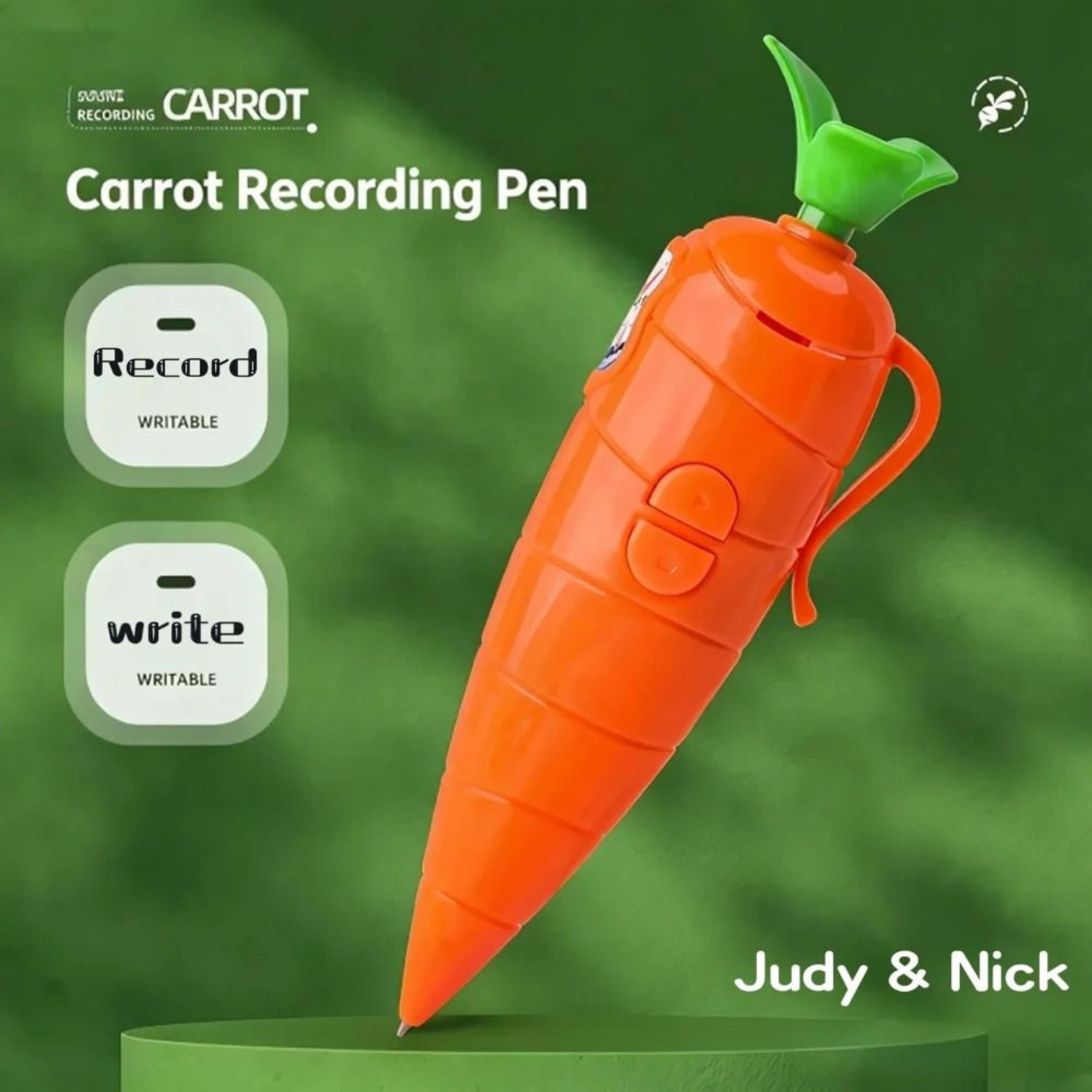 carrot shaped voice recorder pen toy with sound recording feature