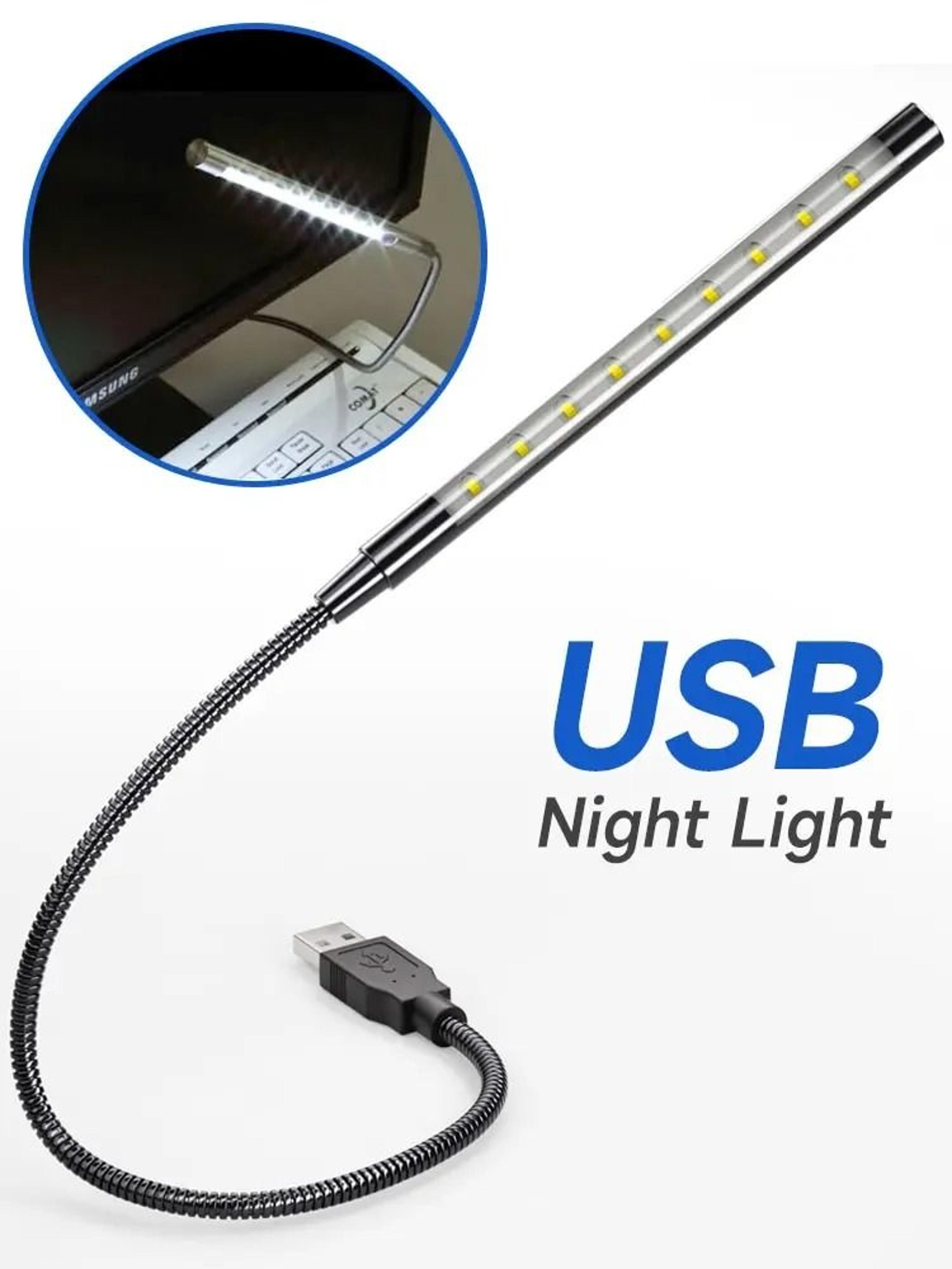 usb led book light with flexible metal neck for reading
