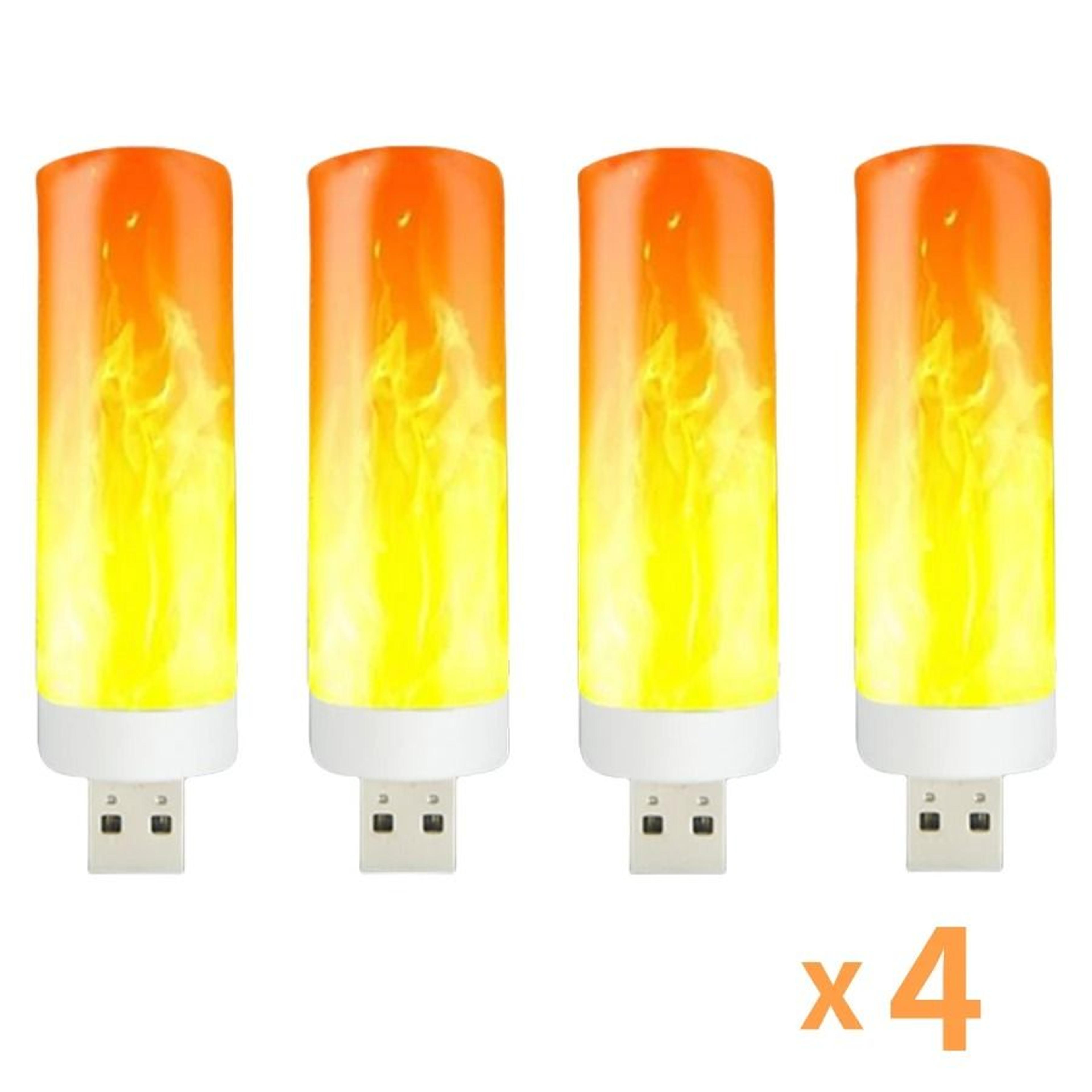 usb led flame effect light bulb with flickering fire simulation