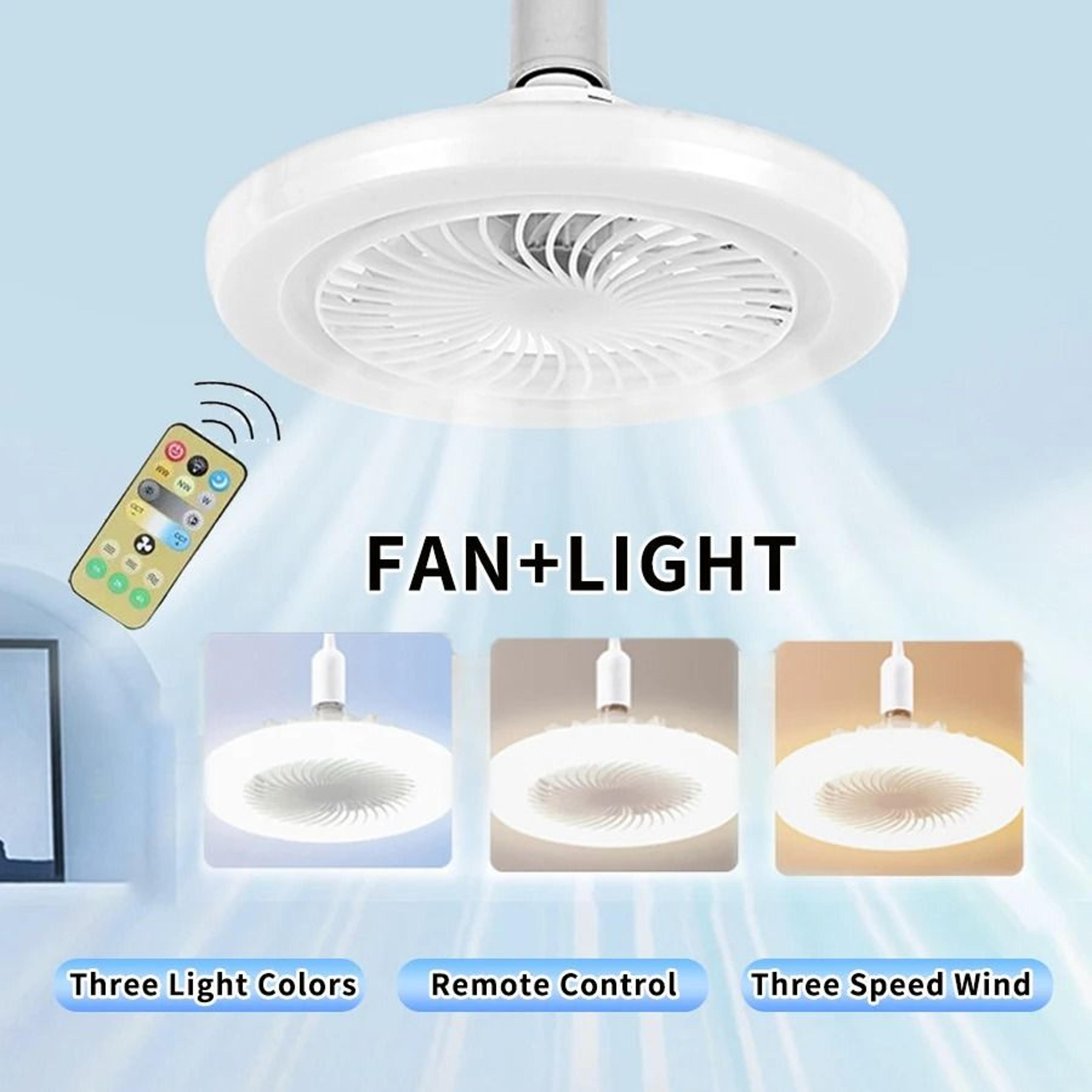 silent ceiling fan with light e27 remote control 30w led fan lamp for bedroom kitchen living room