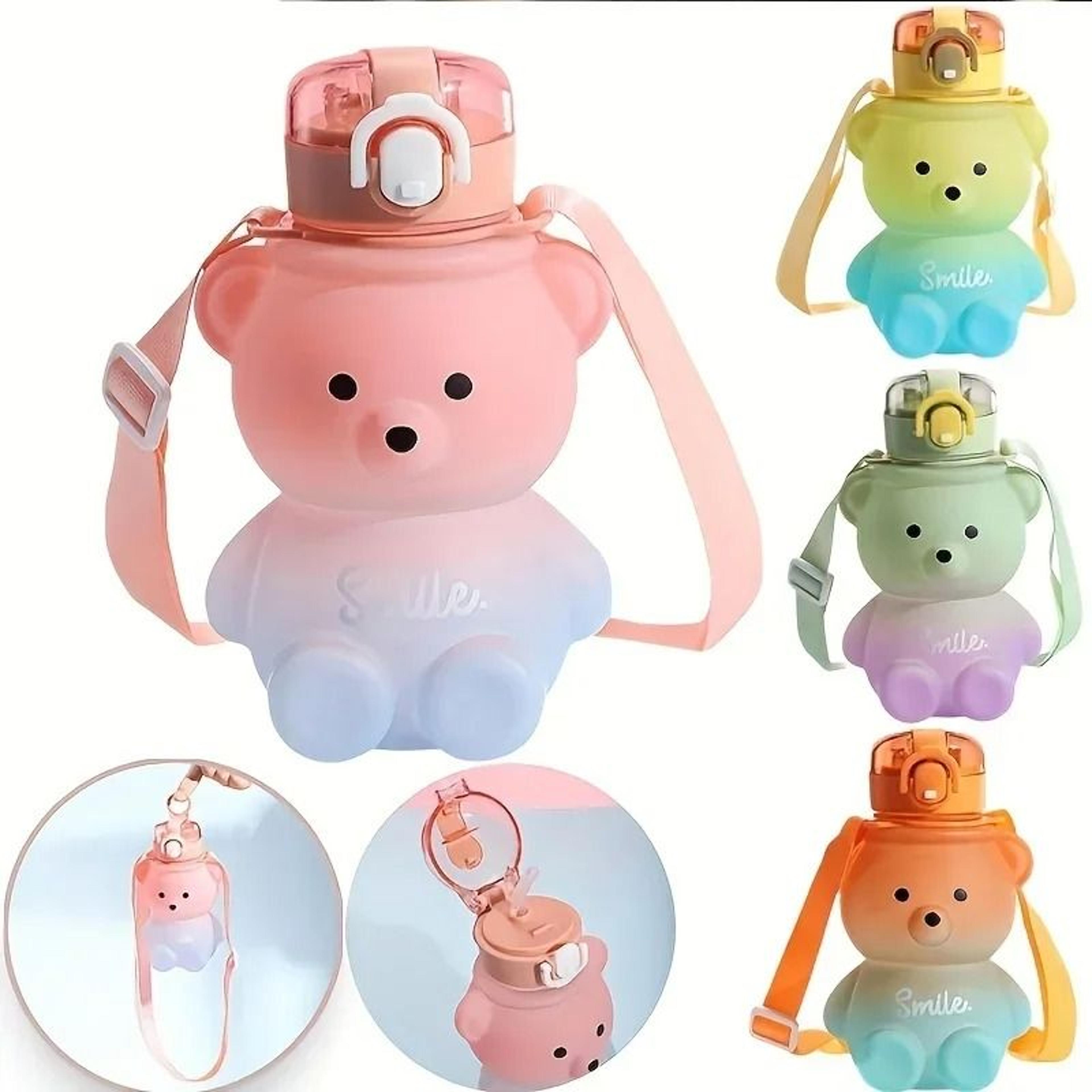bear gradient cute large capacity straw water cup
