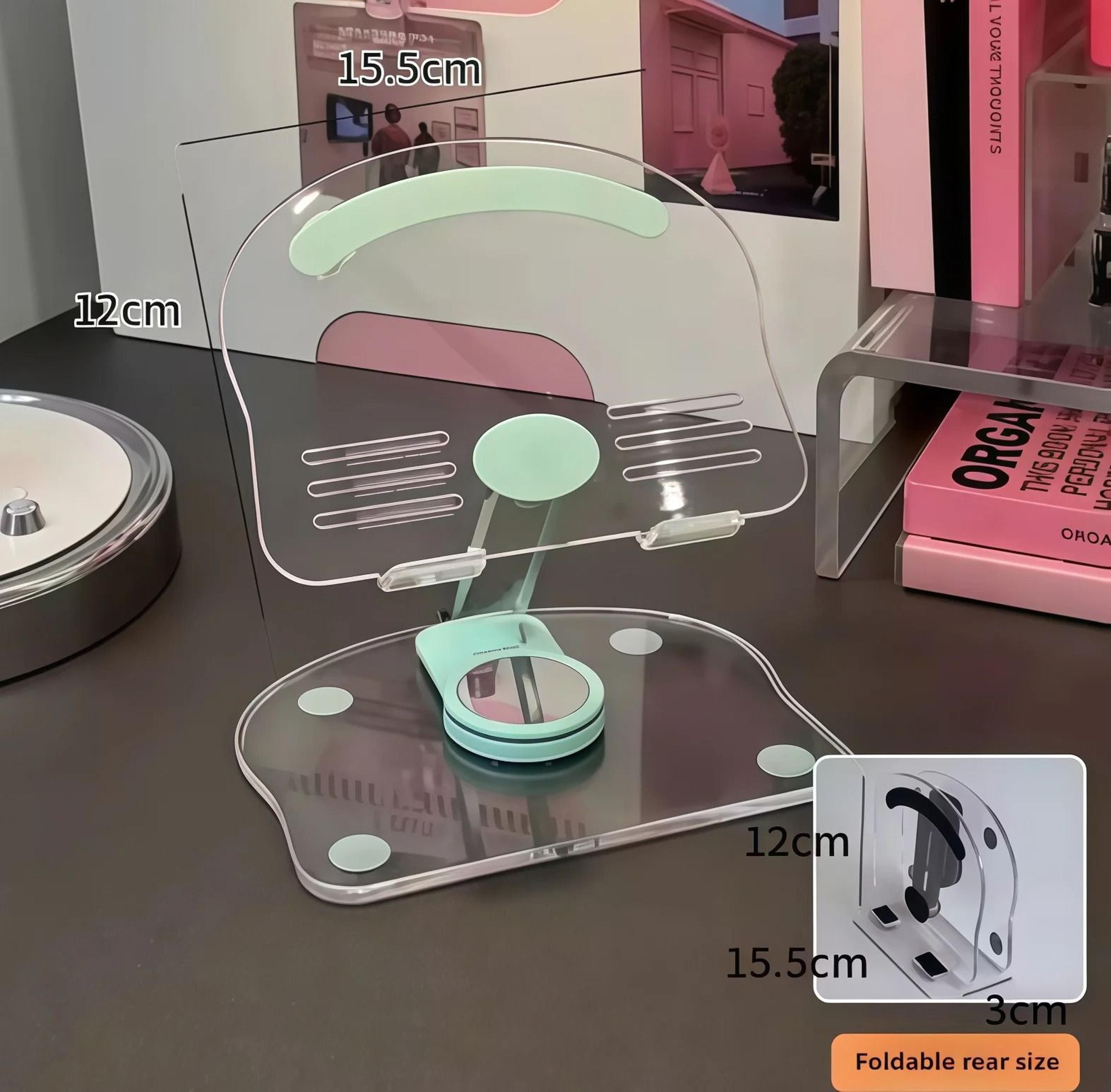 transparent rotating acrylic tablet stand and foldable adjustable multi-angle desktop holder