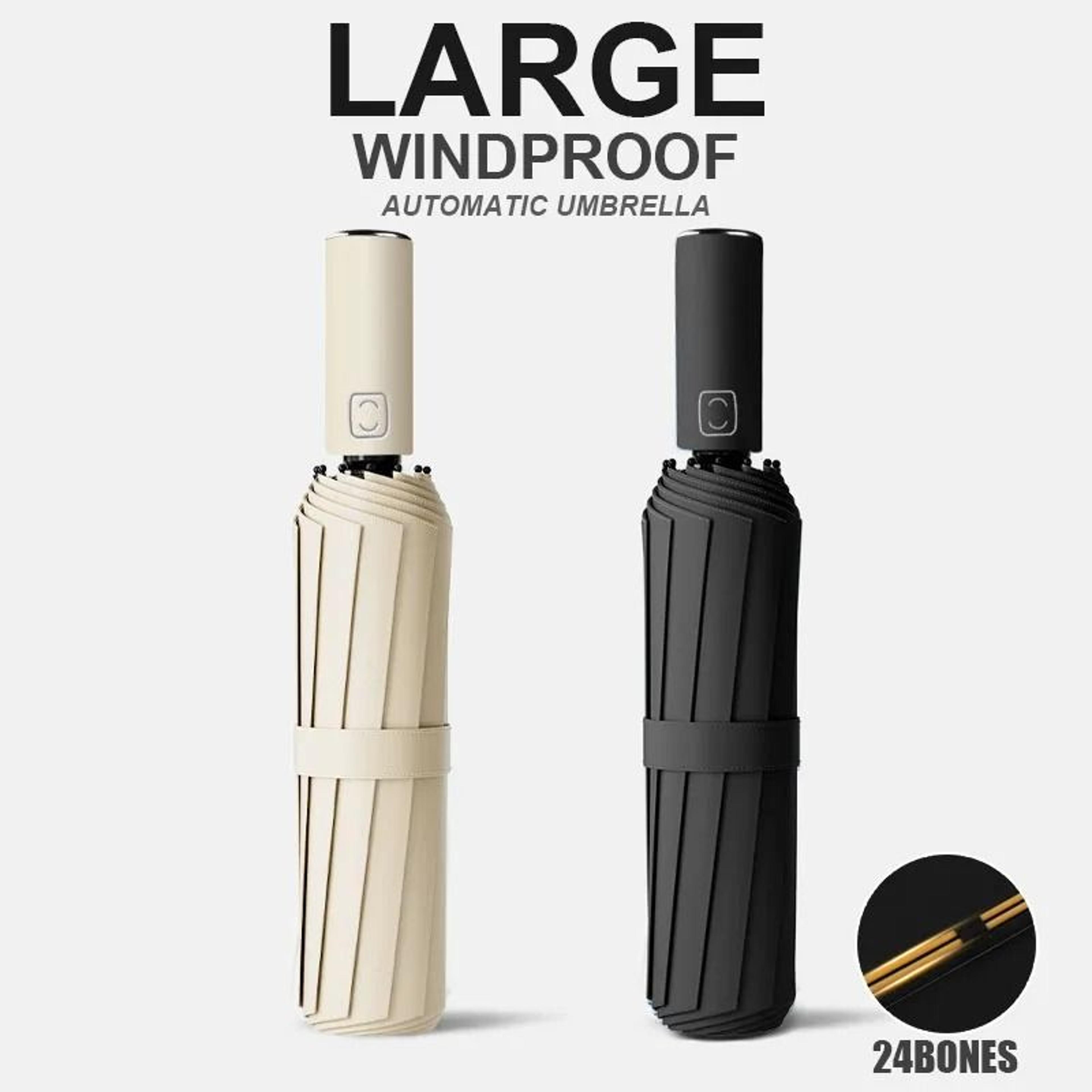 large 24-bone automatic umbrella windproof uv protection collapsible outdoor sunshade