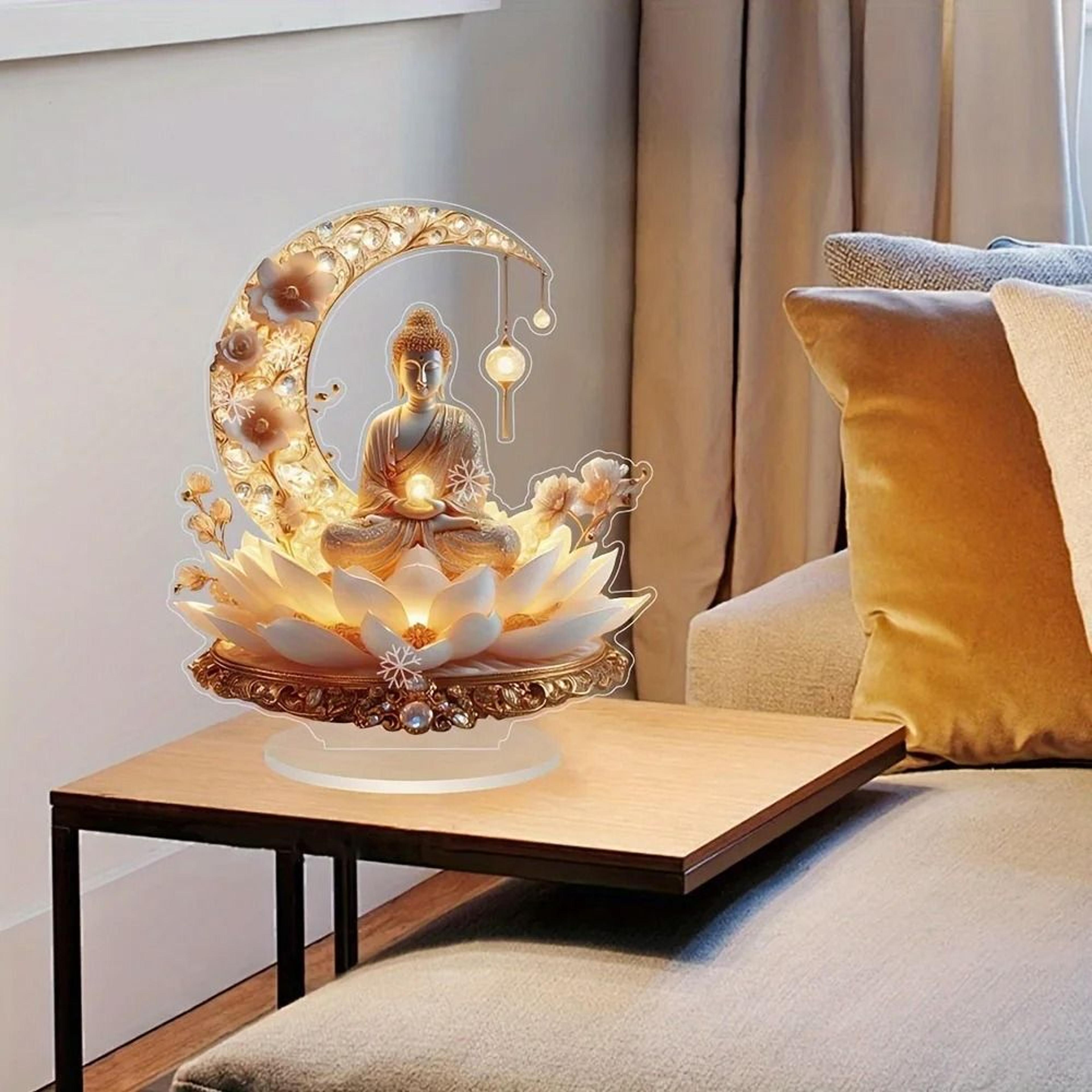lotus terrace buddha statue acrylic home and office decoration for buddhist enthusiasts