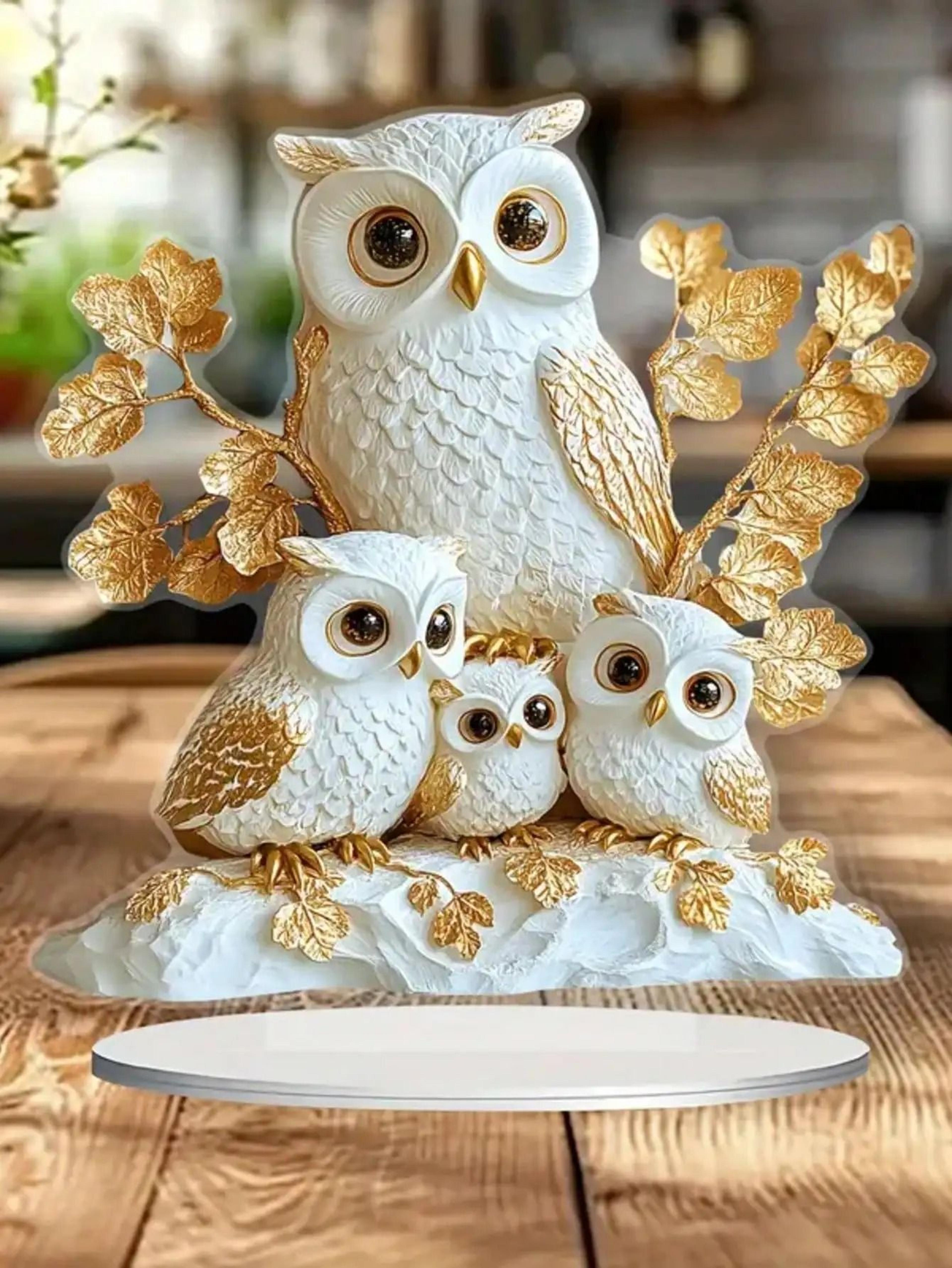 owl family ornament anime themed collectible home and office decoration