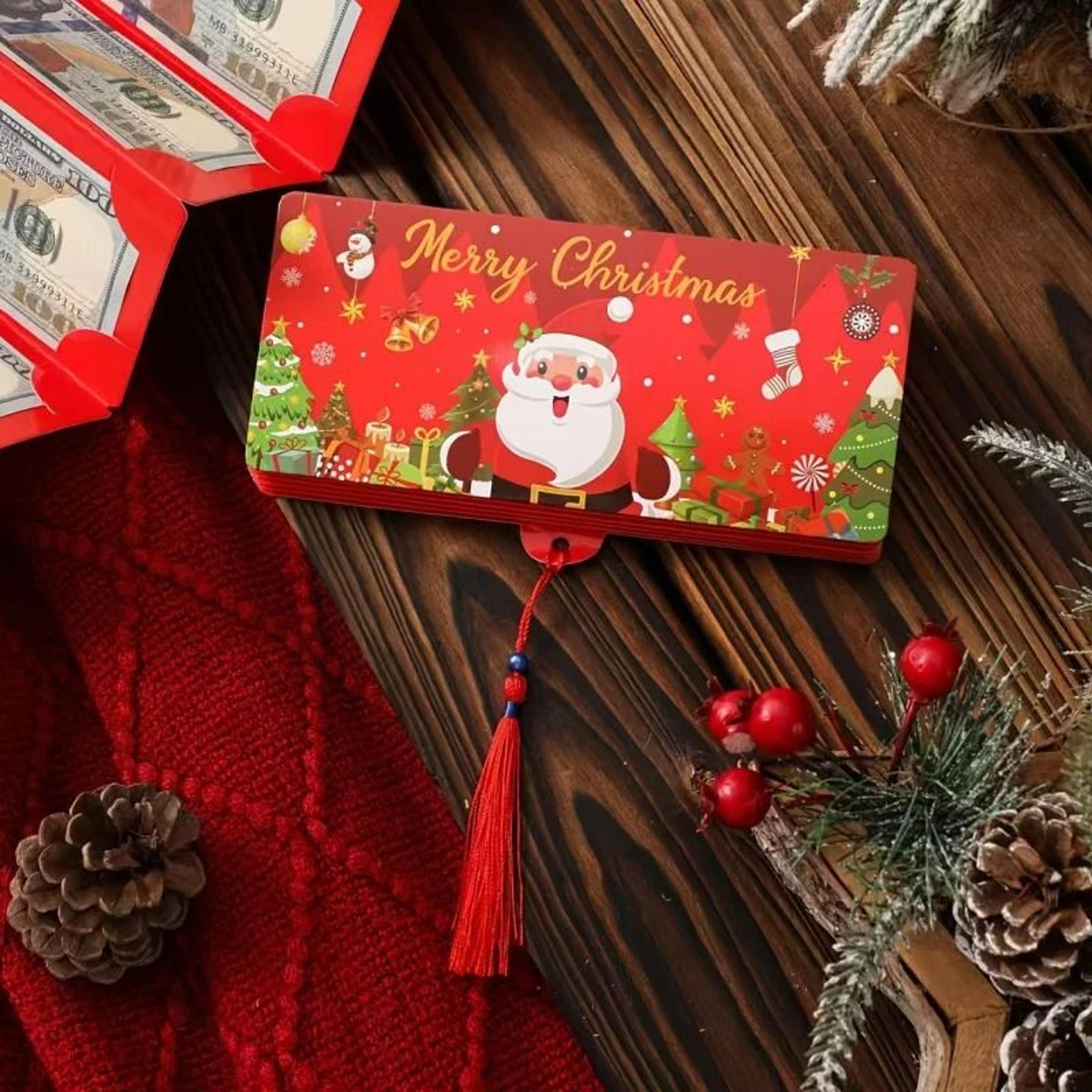 1pc christmas red envelope 10 card position cash wallet surprise money greeting card